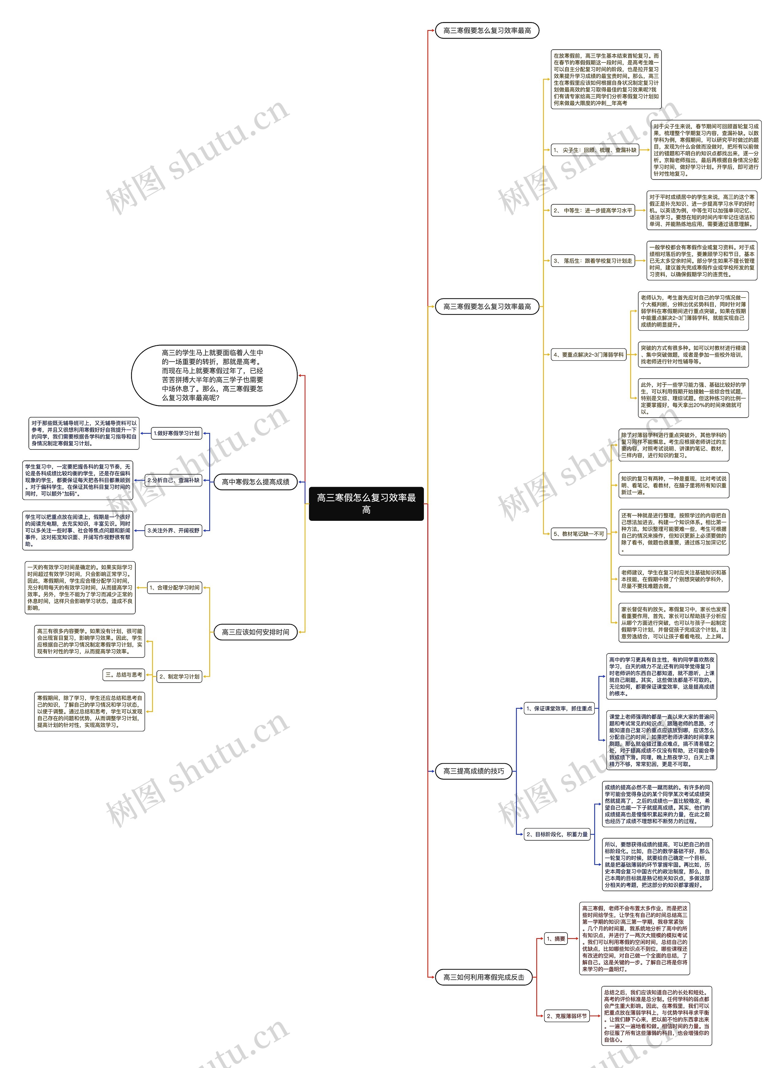 高三寒假怎么复习效率最高思维导图