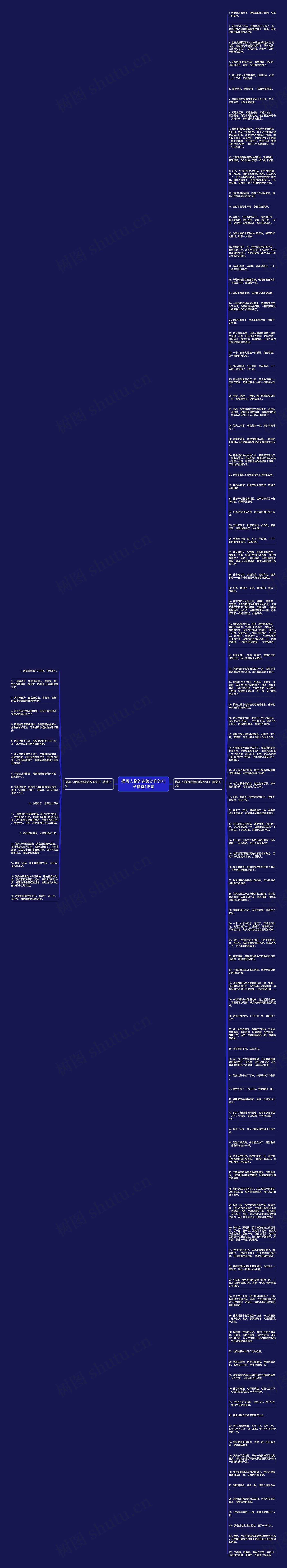 描写人物的连续动作的句子精选118句思维导图