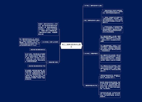 高三二模考试的有什么意义