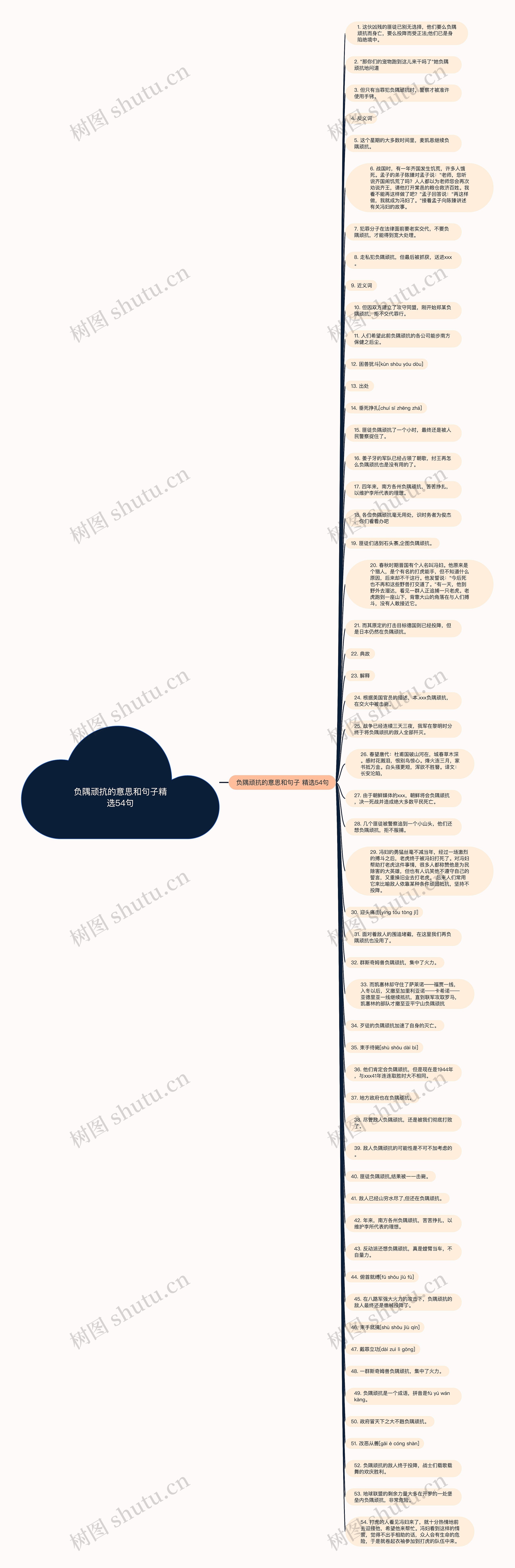 负隅顽抗的意思和句子精选54句思维导图