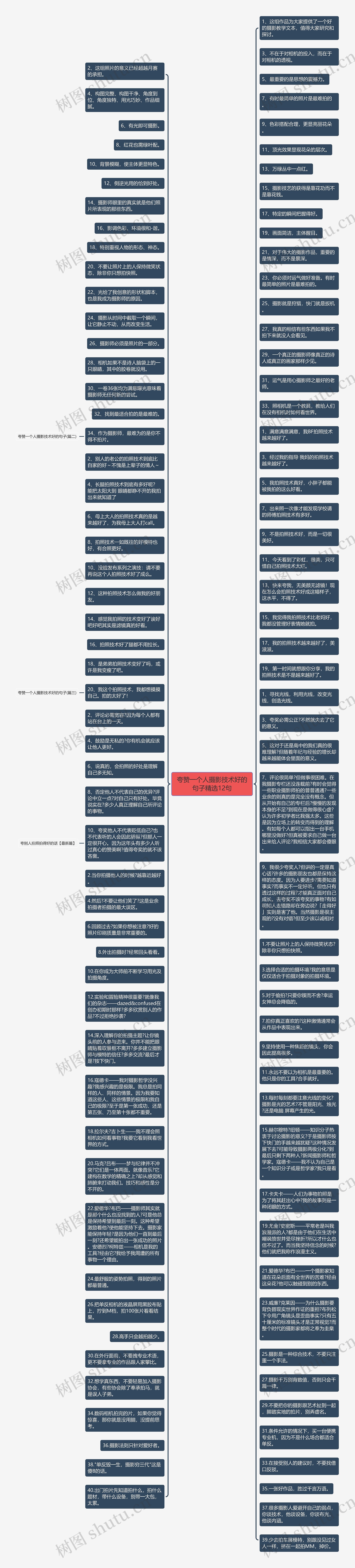 夸赞一个人摄影技术好的句子精选12句思维导图