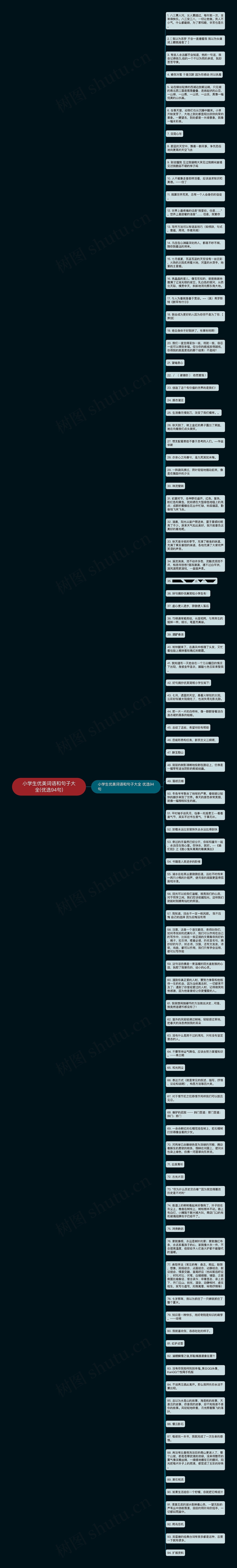 小学生优美词语和句子大全(优选94句)思维导图