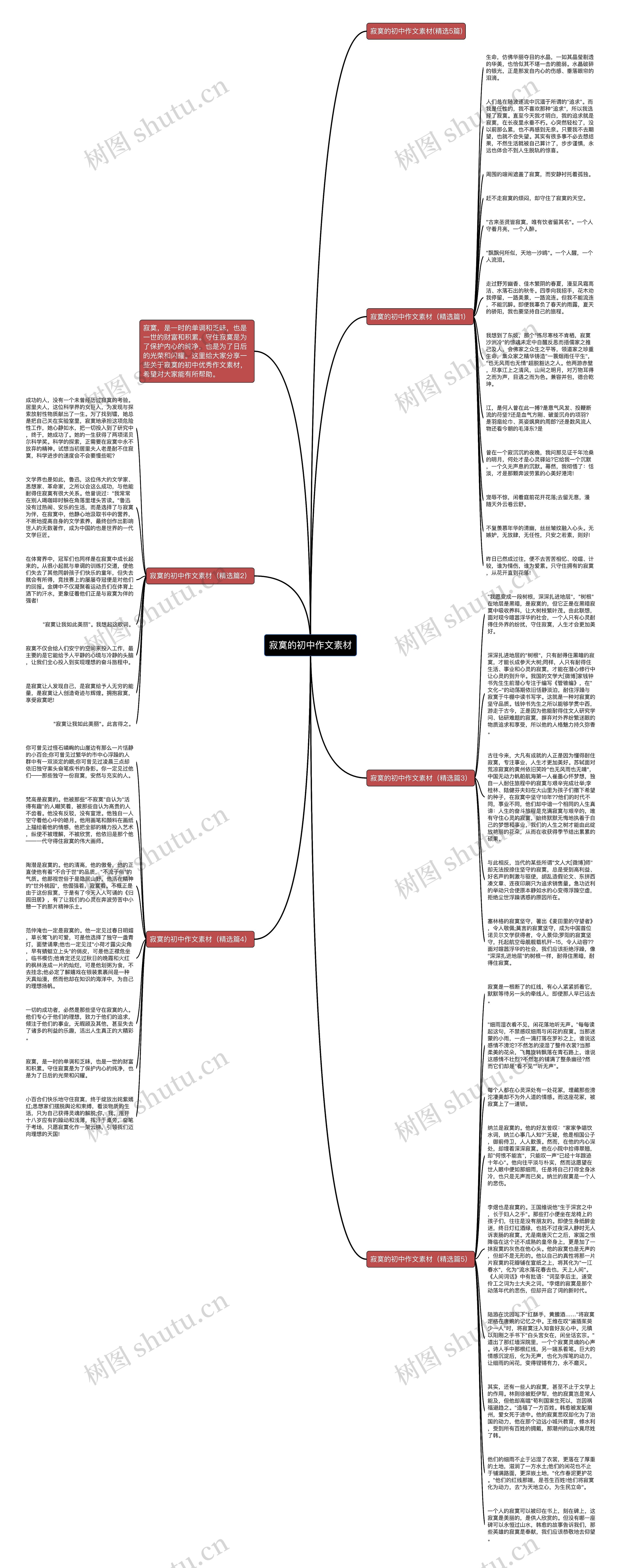 寂寞的初中作文素材思维导图