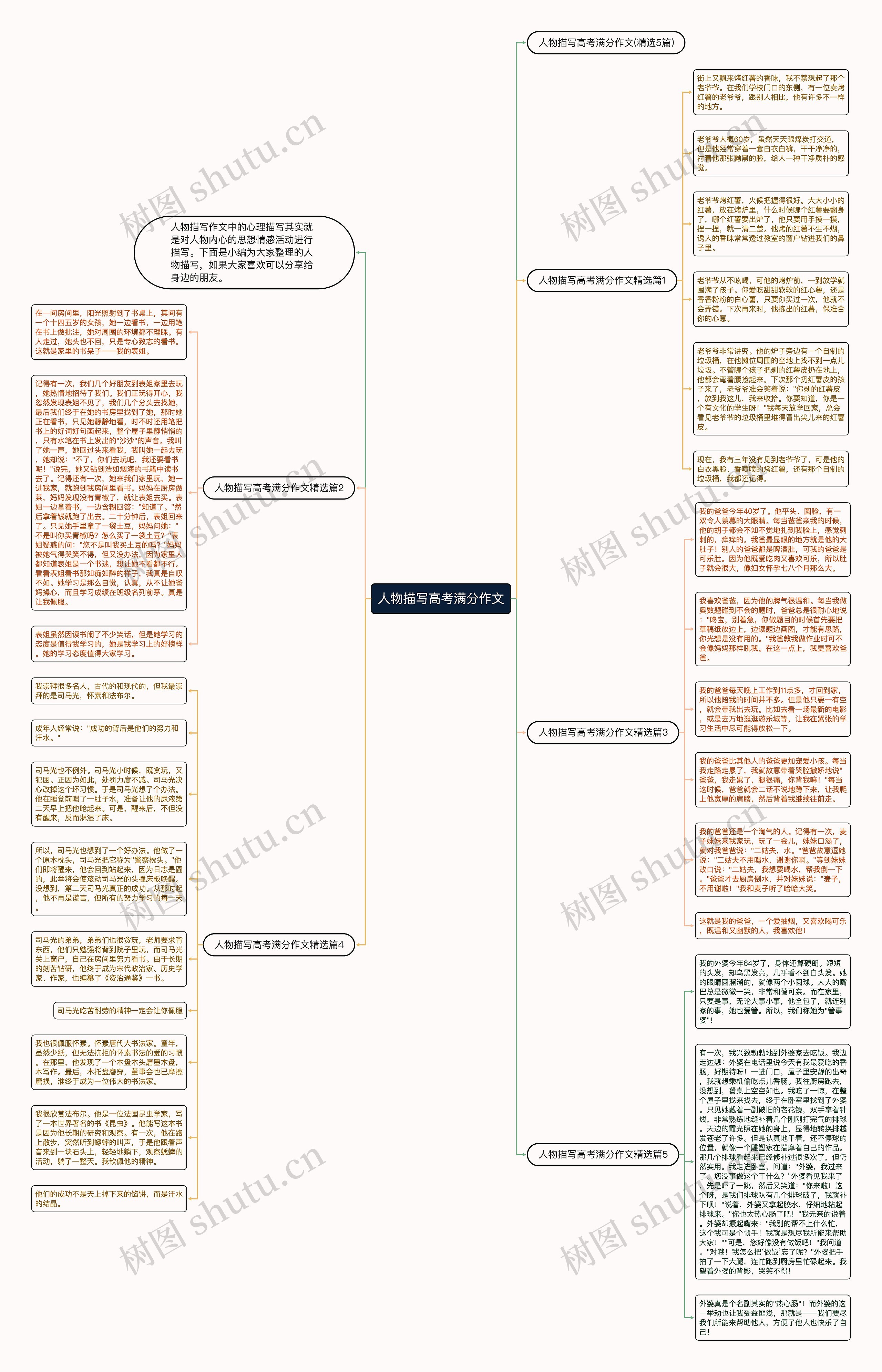 人物描写高考满分作文思维导图