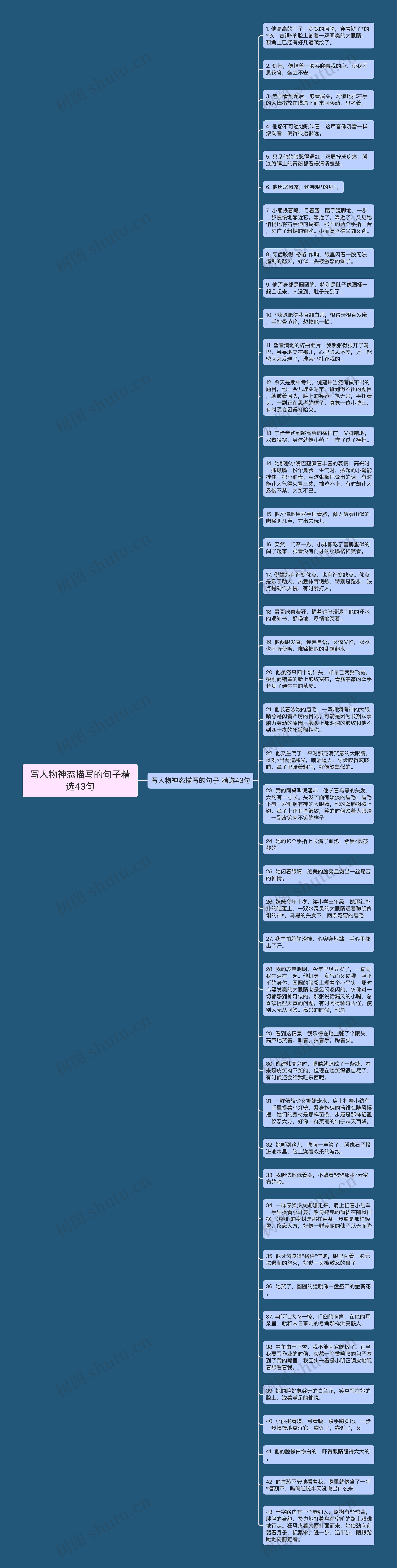 写人物神态描写的句子精选43句思维导图