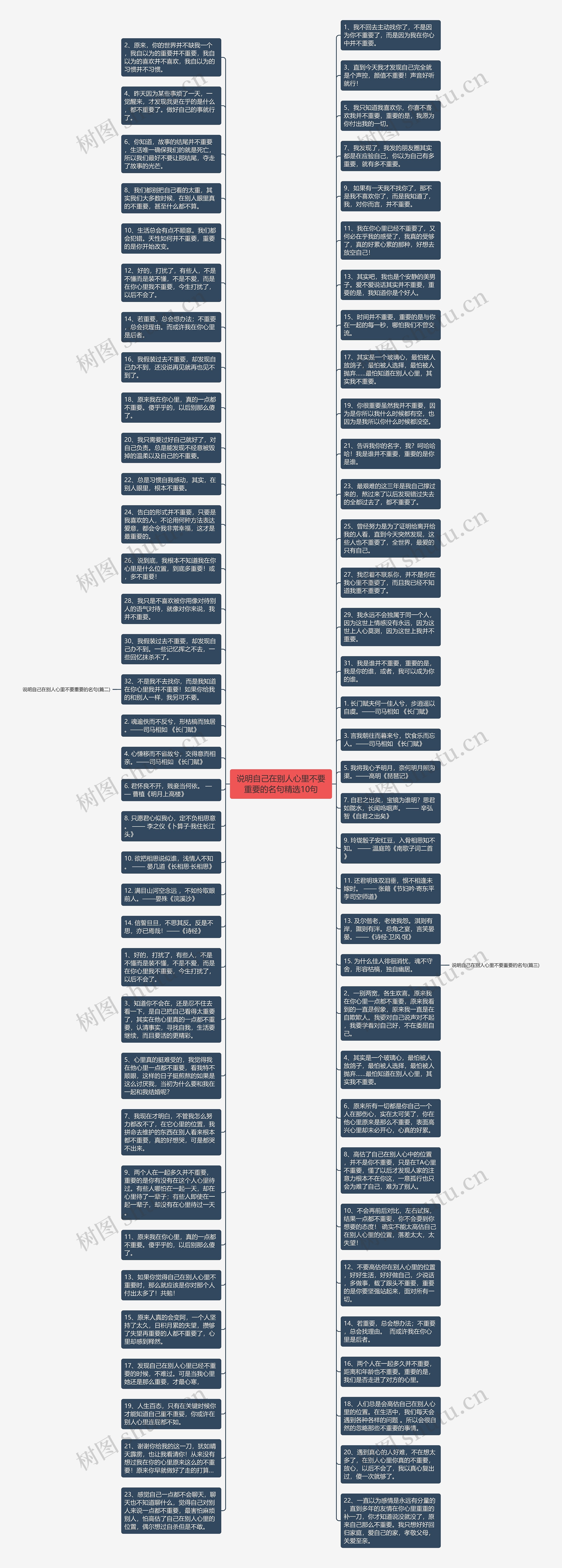 说明自己在别人心里不要重要的名句精选10句思维导图