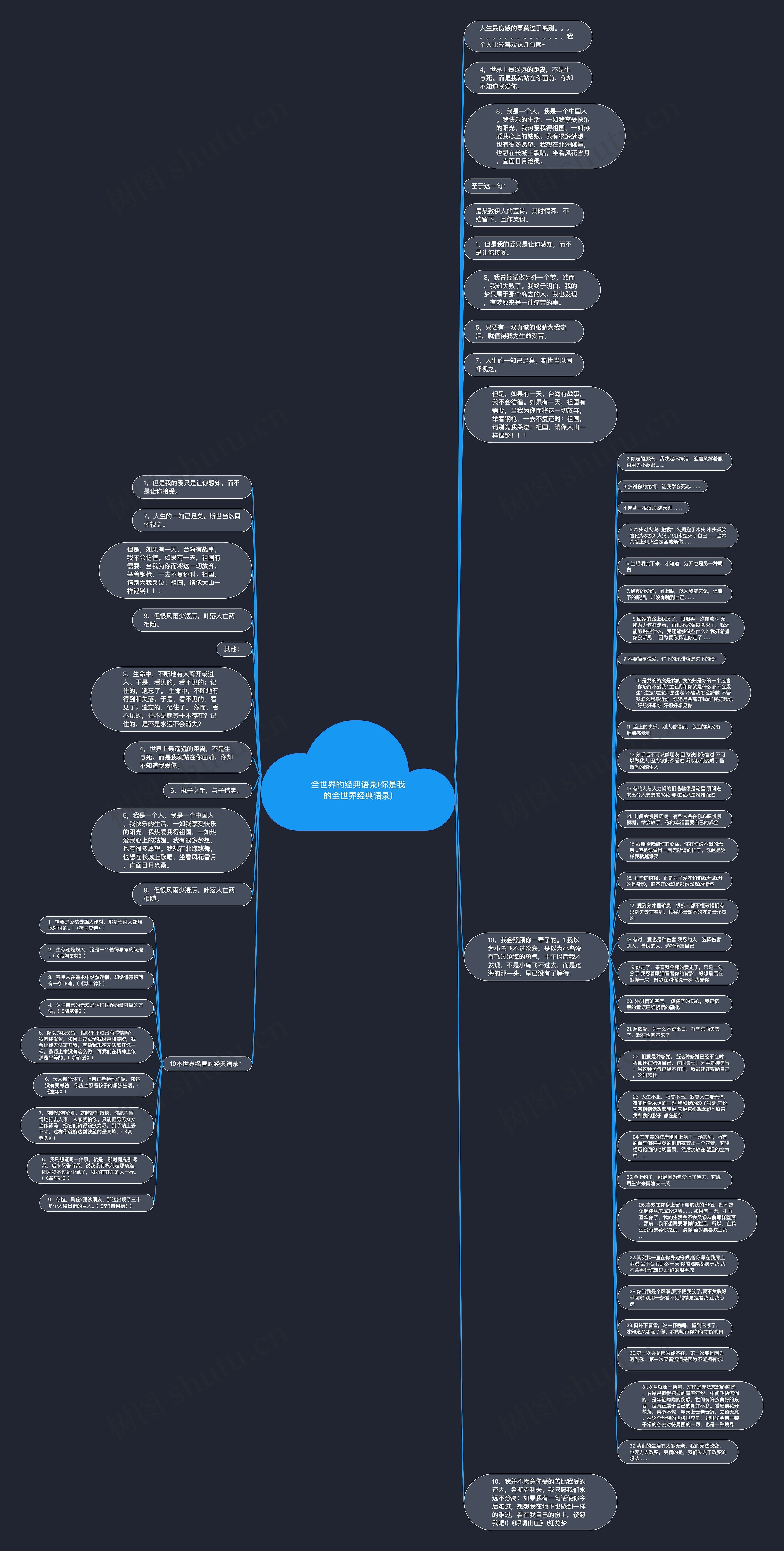 全世界的经典语录(你是我的全世界经典语录)思维导图