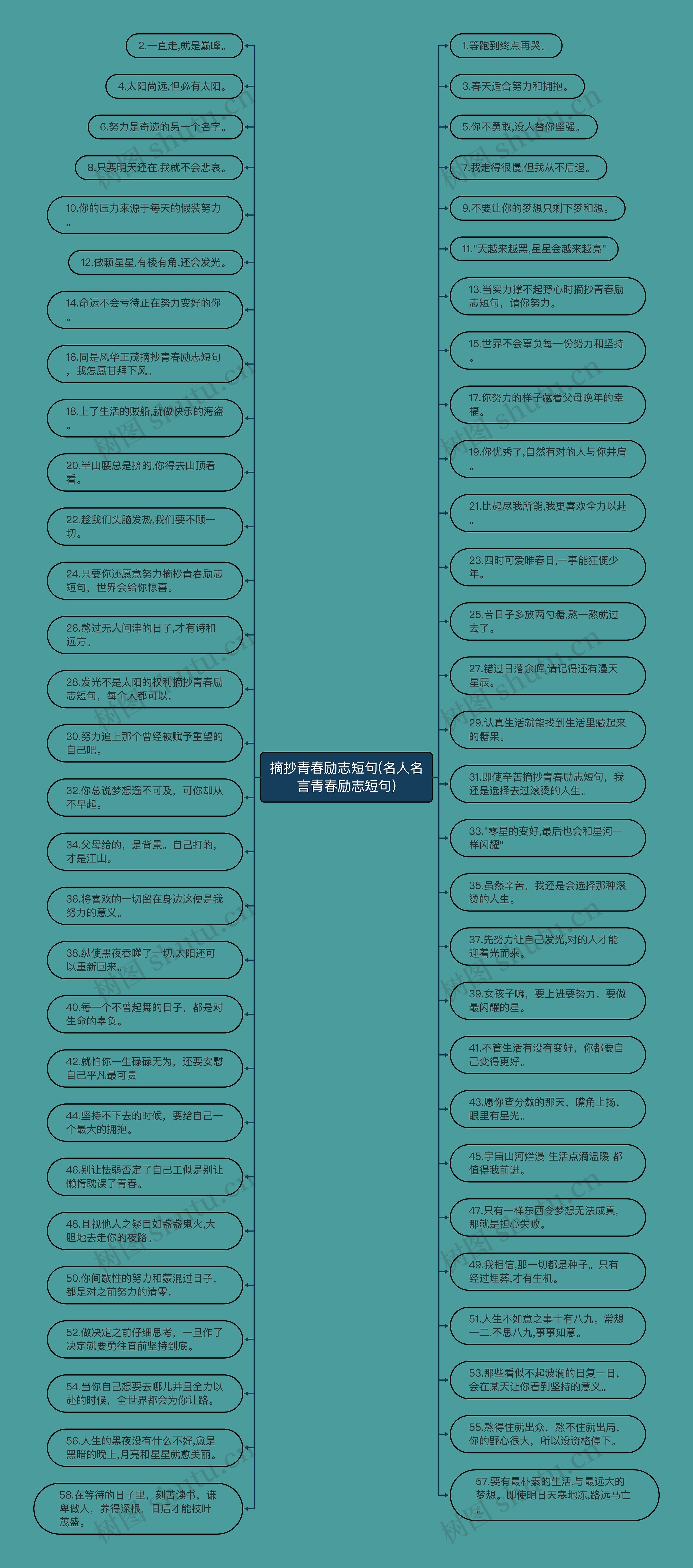 摘抄青春励志短句(名人名言青春励志短句)思维导图