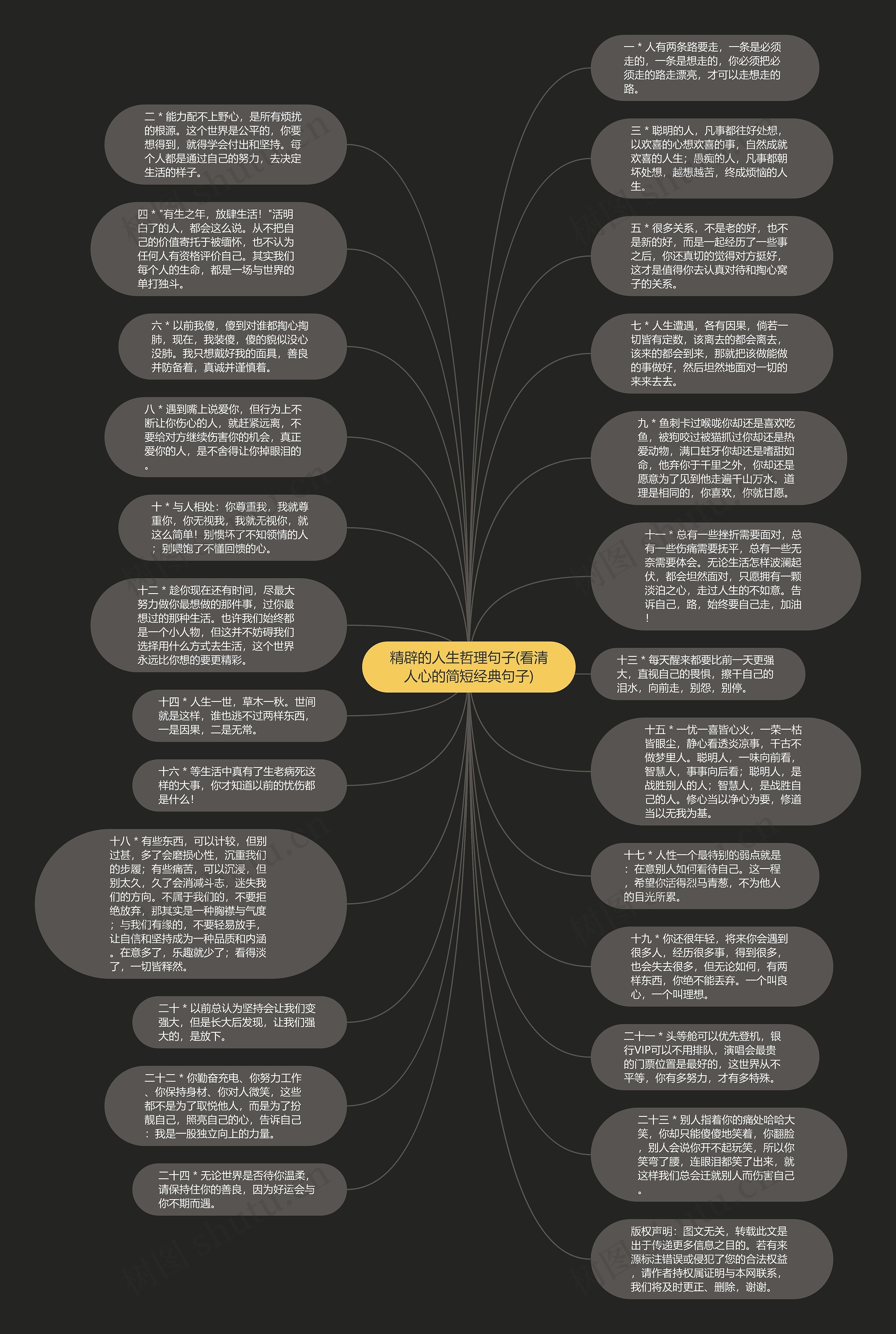 精辟的人生哲理句子(看清人心的简短经典句子)思维导图