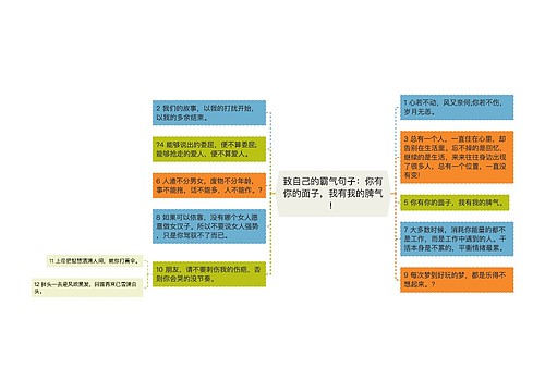 致自己的霸气句子：你有你的面子，我有我的脾气！