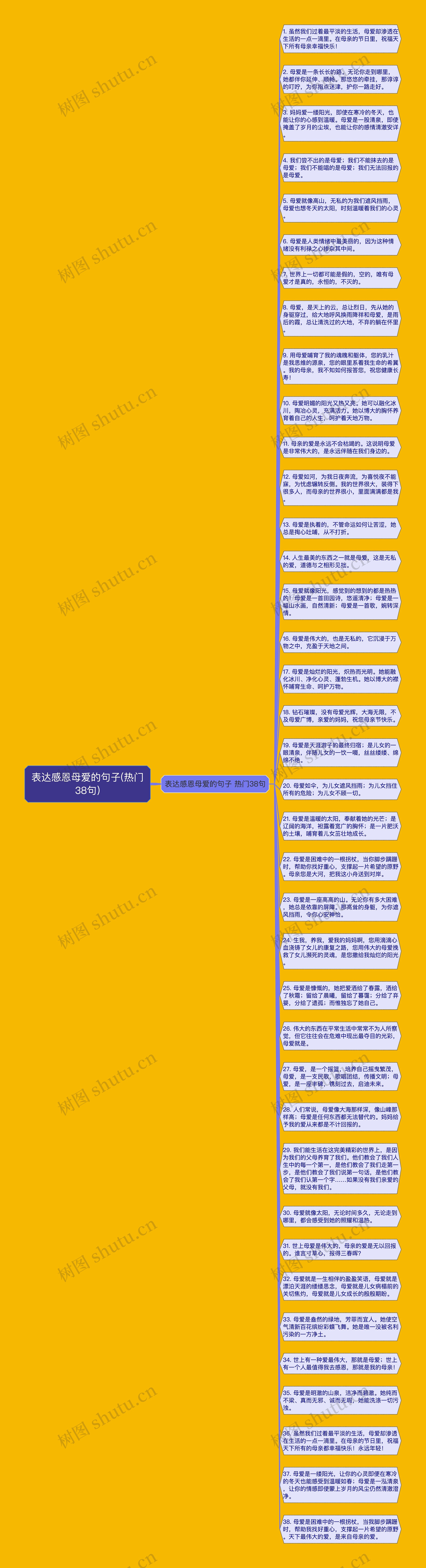 表达感恩母爱的句子(热门38句)思维导图