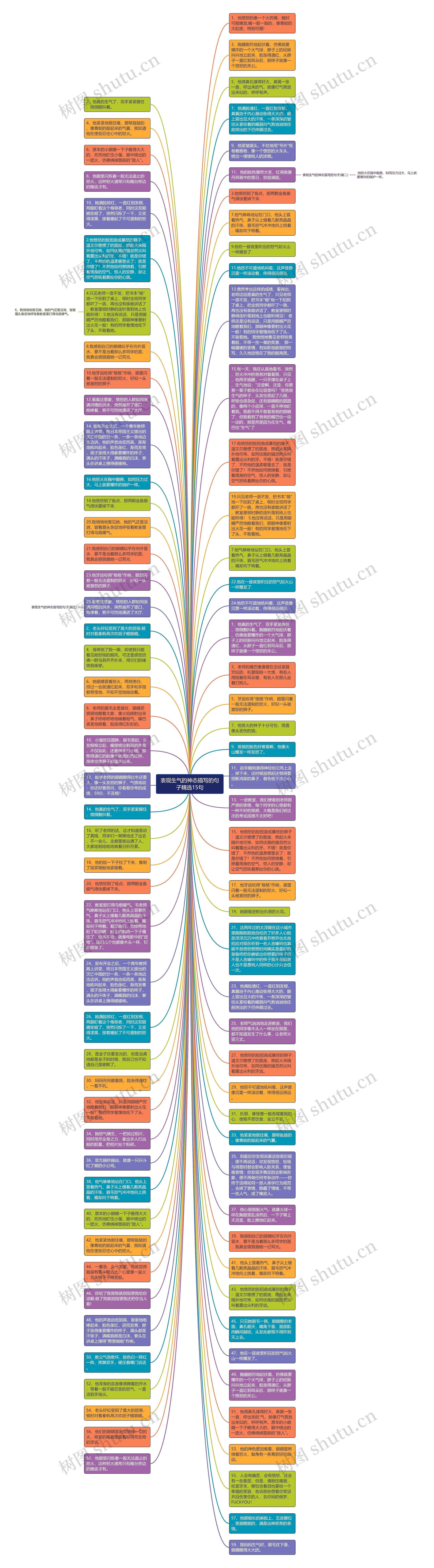 表现生气的神态描写的句子精选15句思维导图