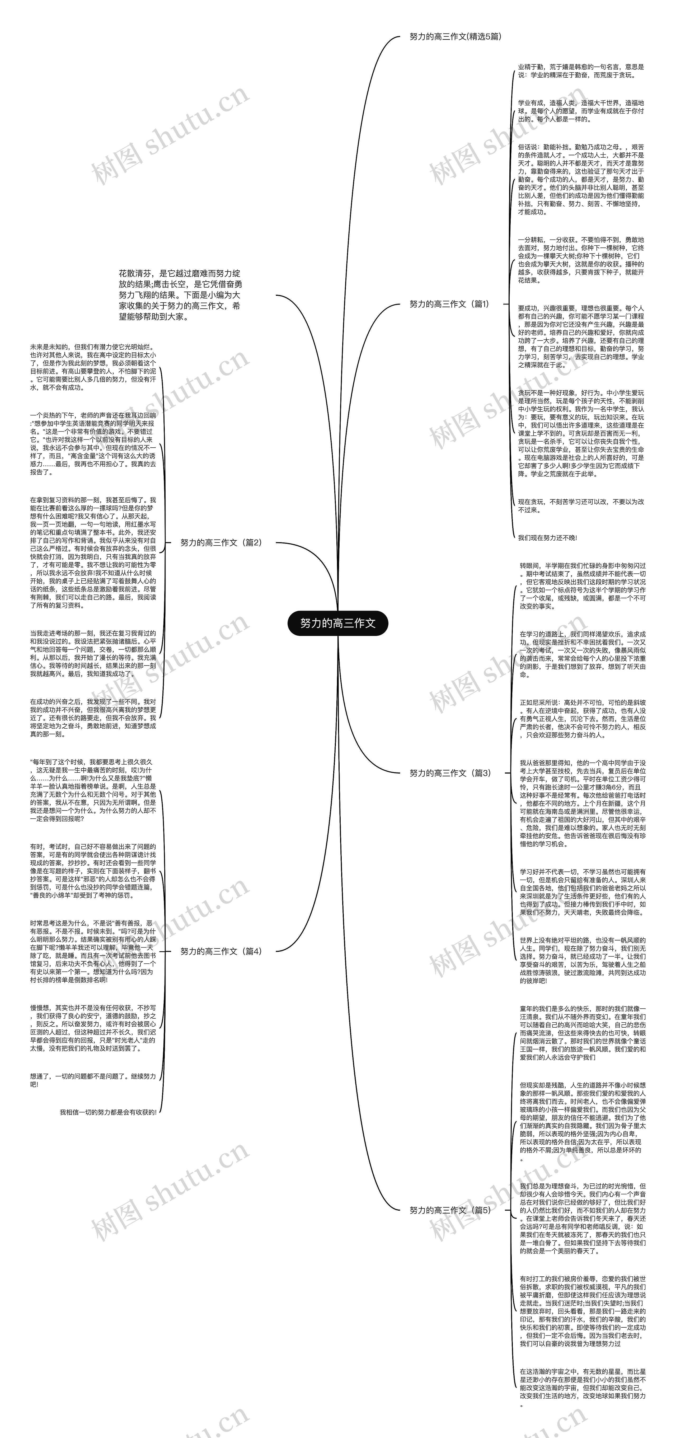 努力的高三作文思维导图