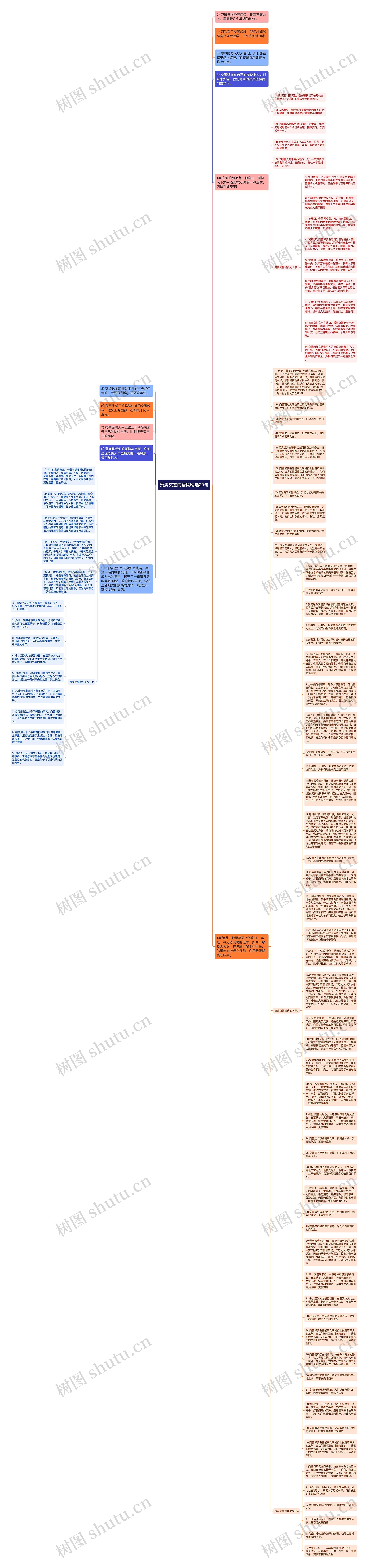 赞美交警的语段精选20句思维导图