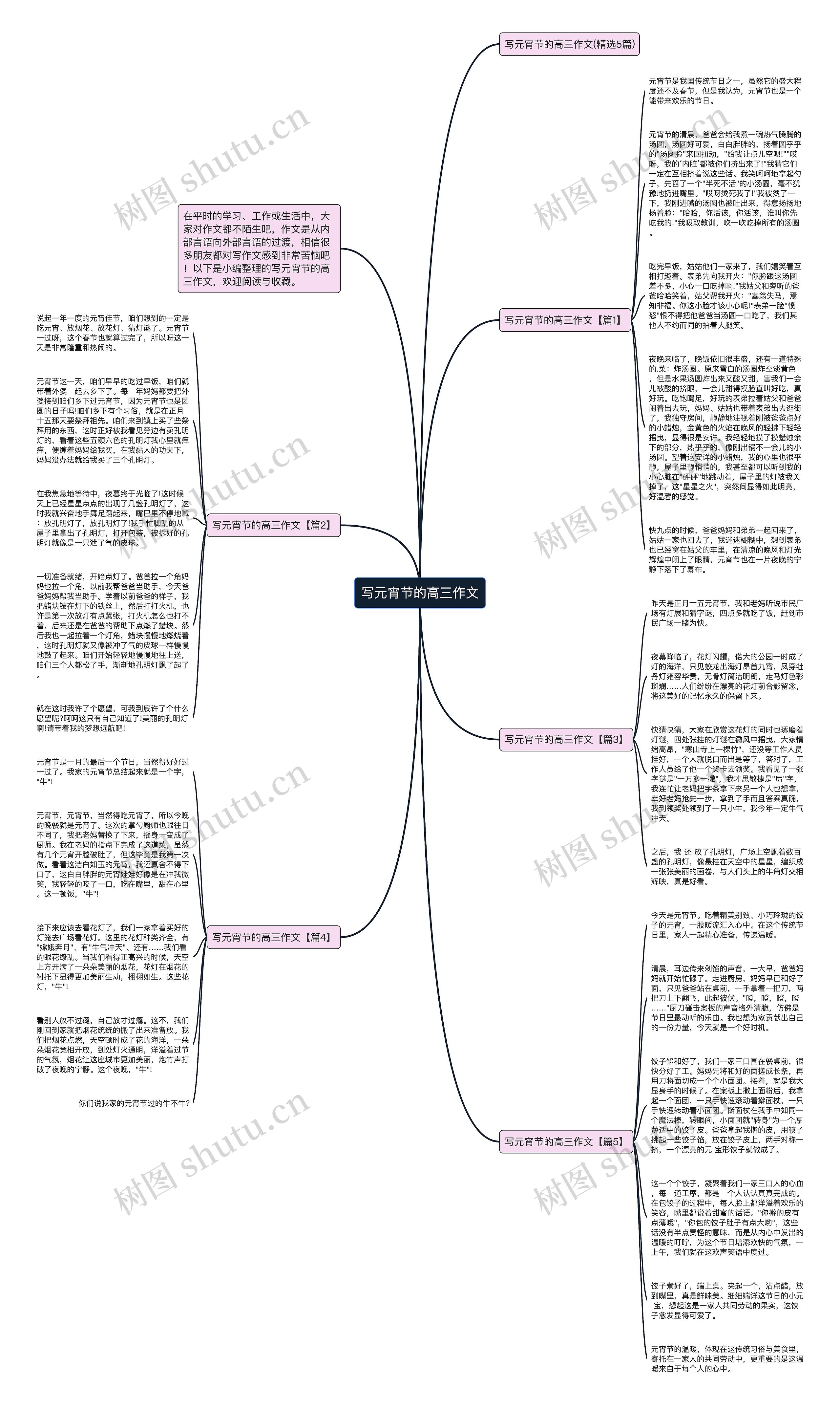 写元宵节的高三作文思维导图