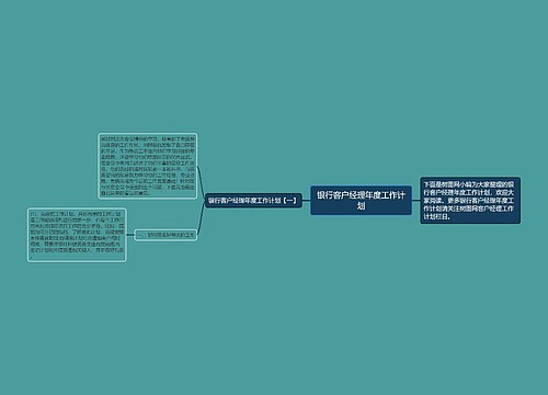 银行客户经理年度工作计划