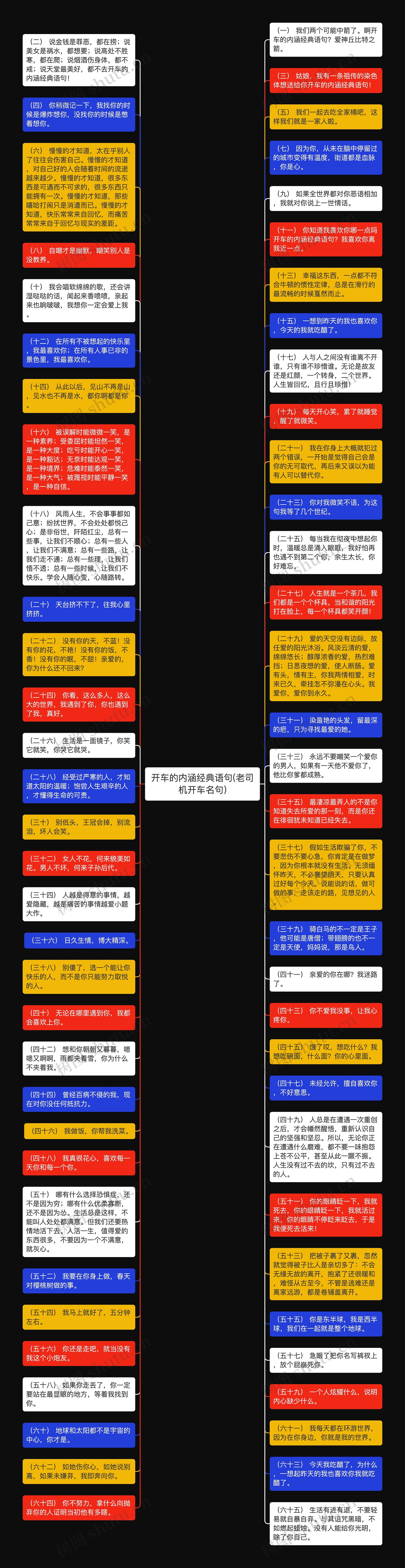 开车的内涵经典语句(老司机开车名句)思维导图