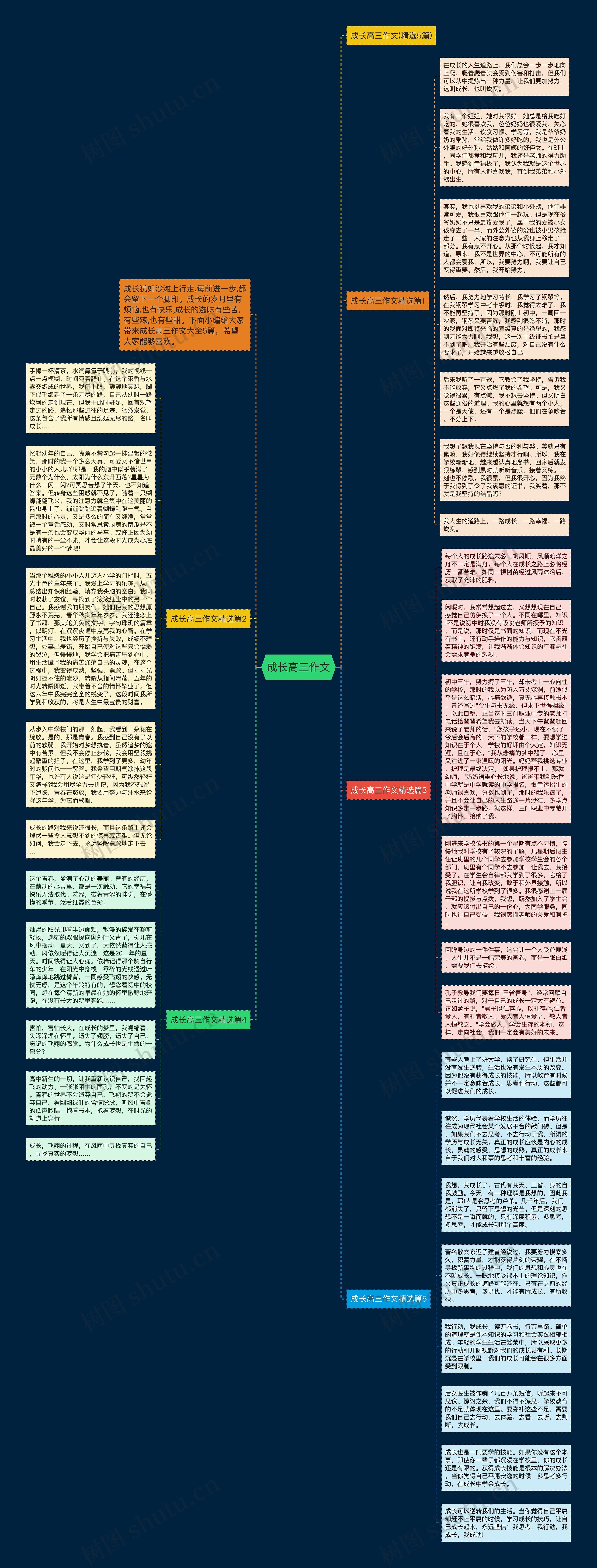 成长高三作文思维导图