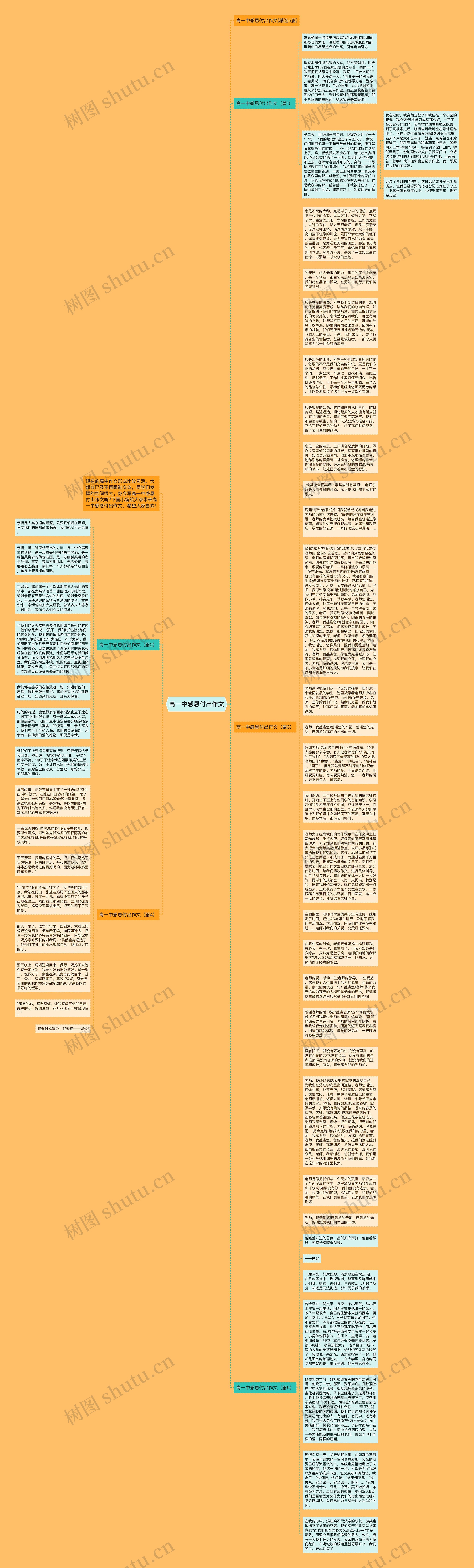 高一中感恩付出作文思维导图