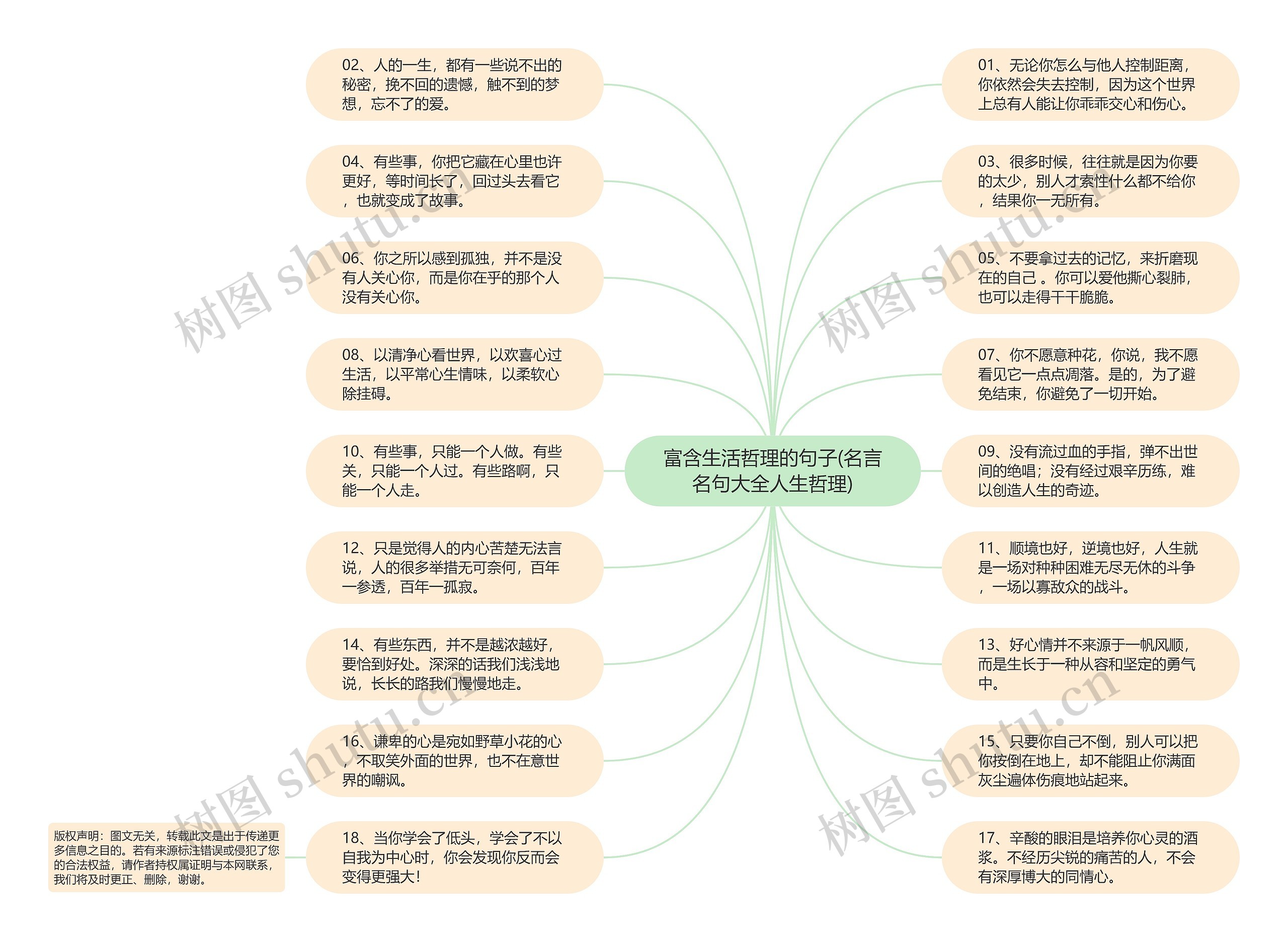 富含生活哲理的句子(名言名句大全人生哲理)思维导图