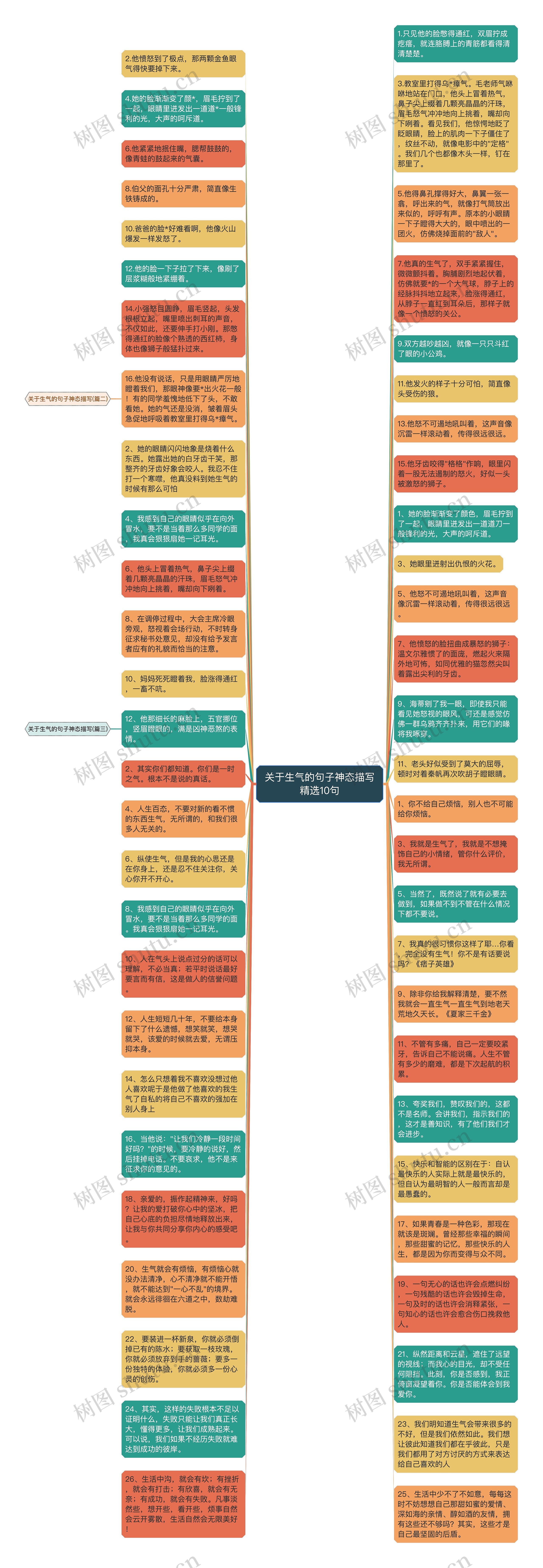 关于生气的句子神态描写精选10句思维导图