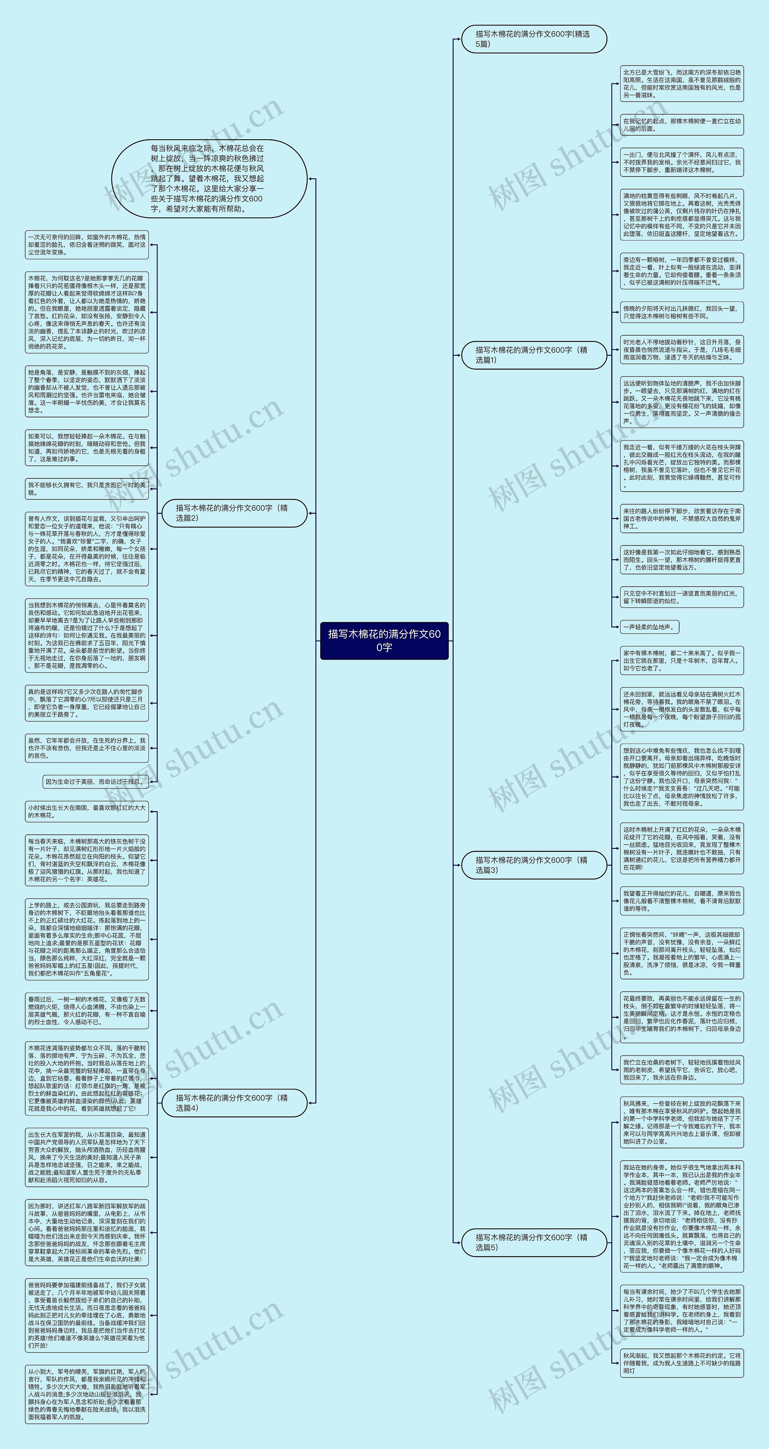 描写木棉花的满分作文600字思维导图