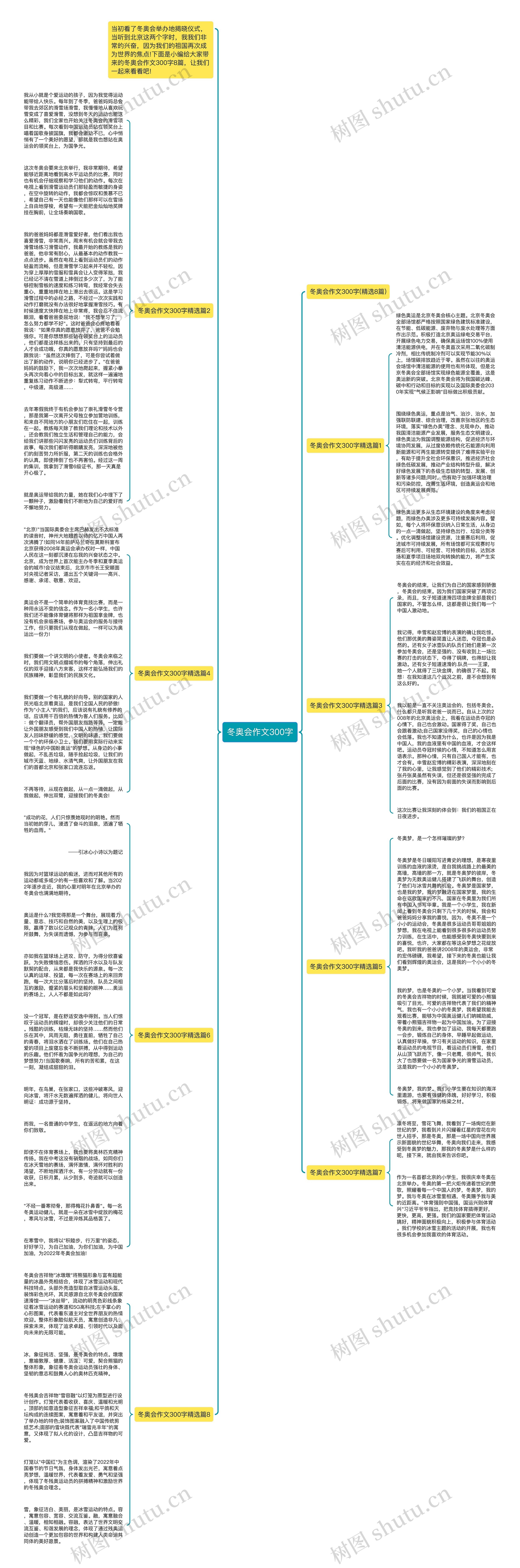 冬奥会作文300字思维导图