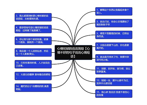 心情忧郁的说说简短【心情不好的句子说说心情短语】