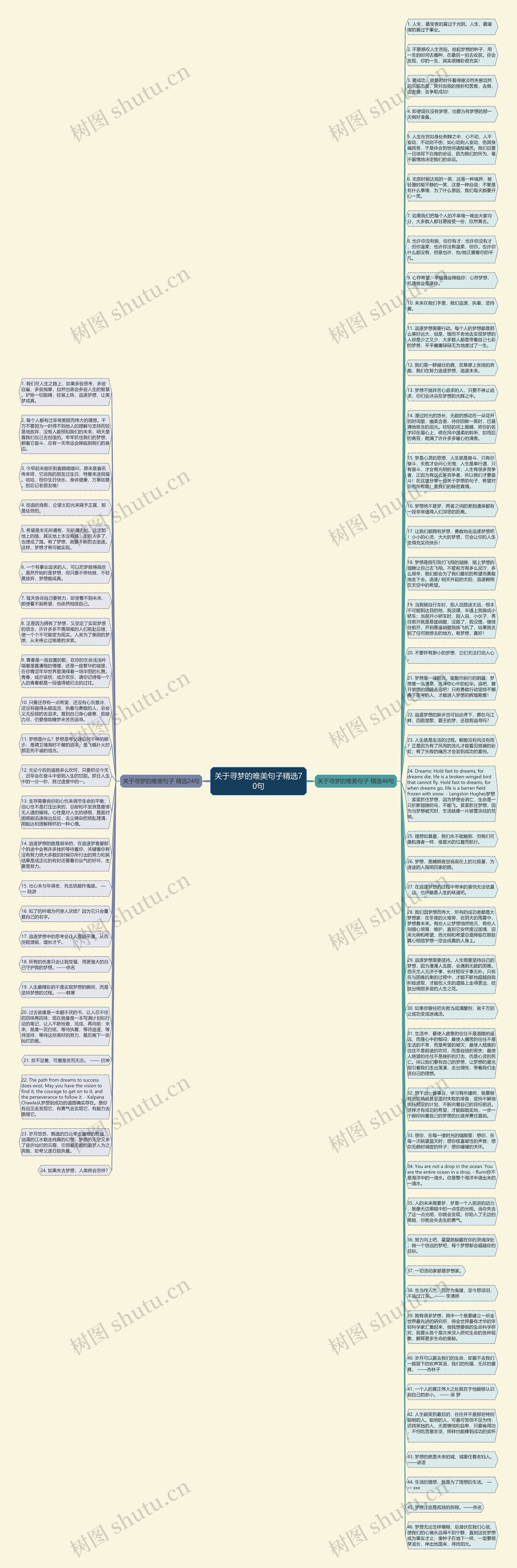 关于寻梦的唯美句子精选70句思维导图
