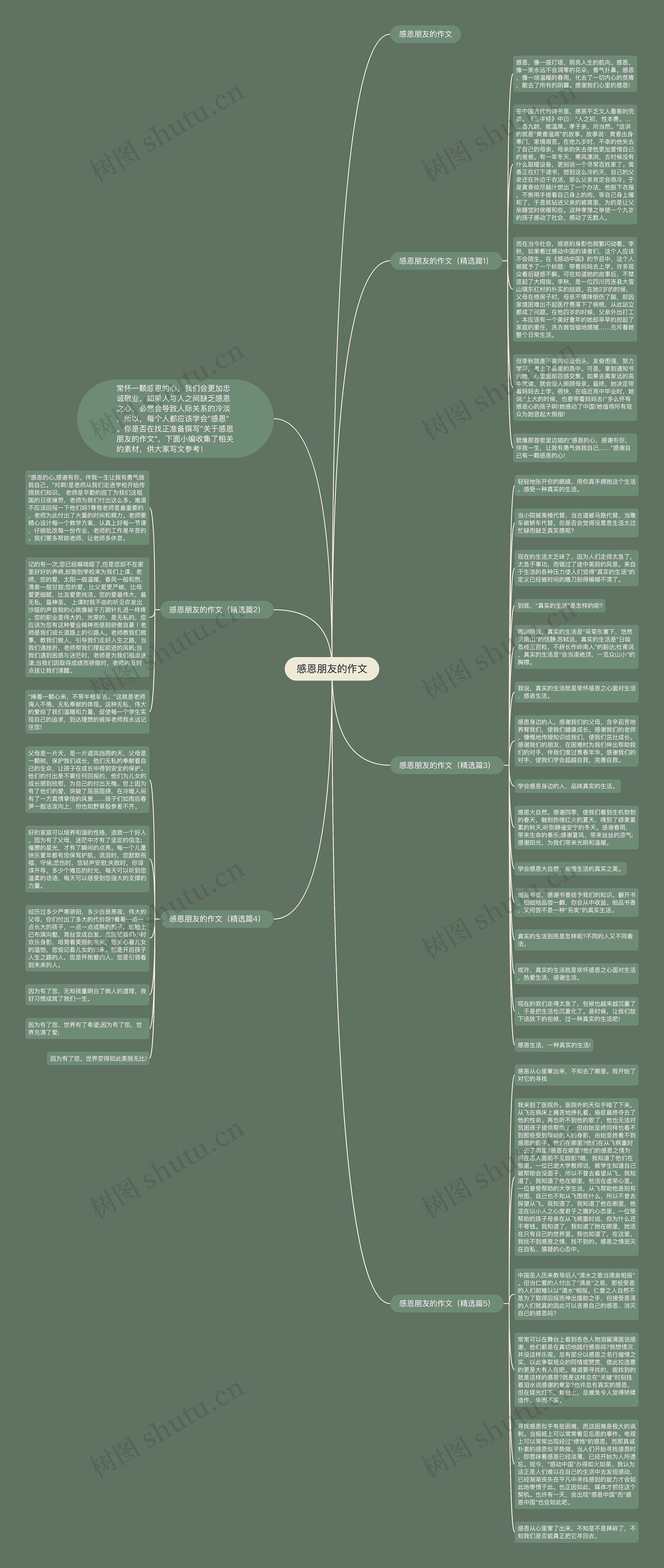 感恩朋友的作文思维导图