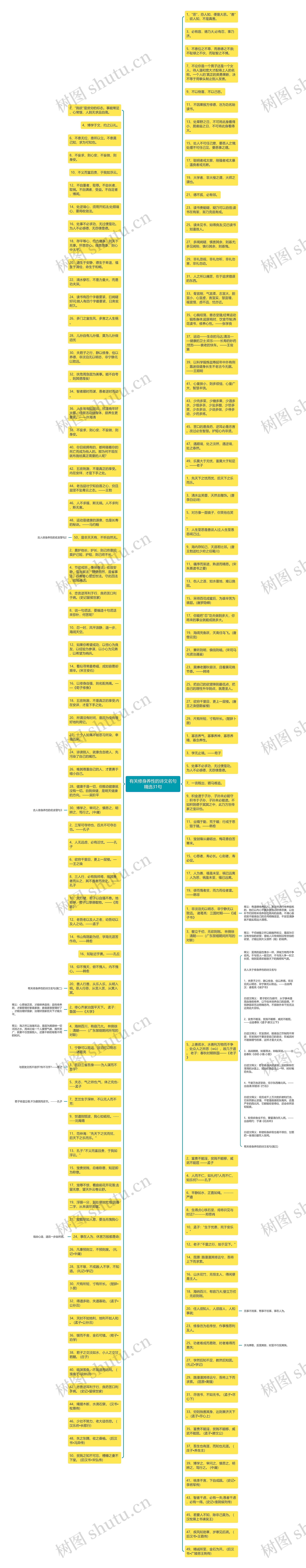 有关修身养性的诗文名句精选31句思维导图