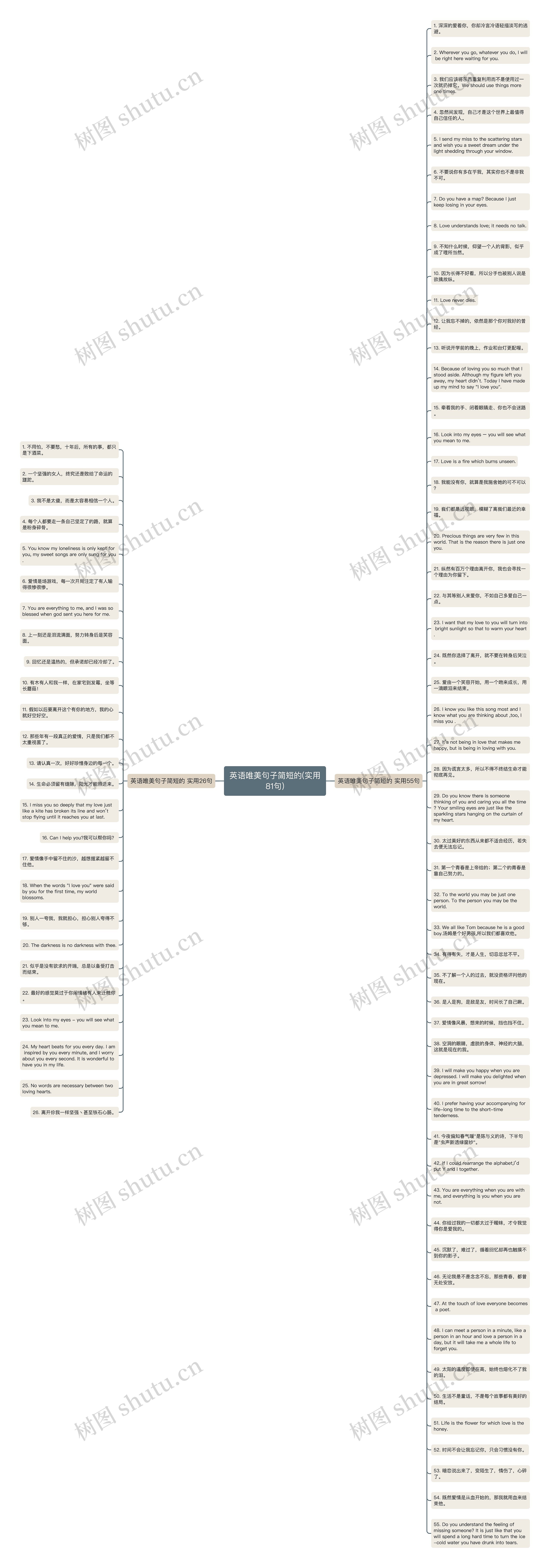 英语唯美句子简短的(实用81句)思维导图