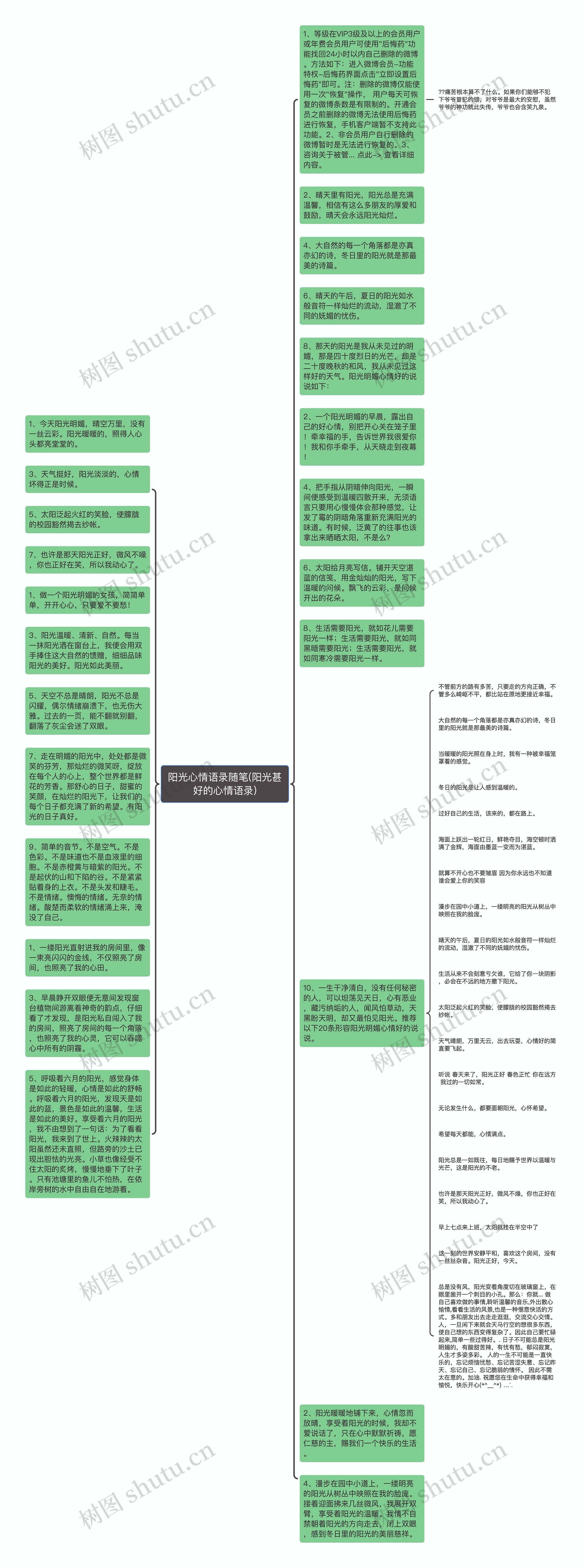 阳光心情语录随笔(阳光甚好的心情语录)思维导图