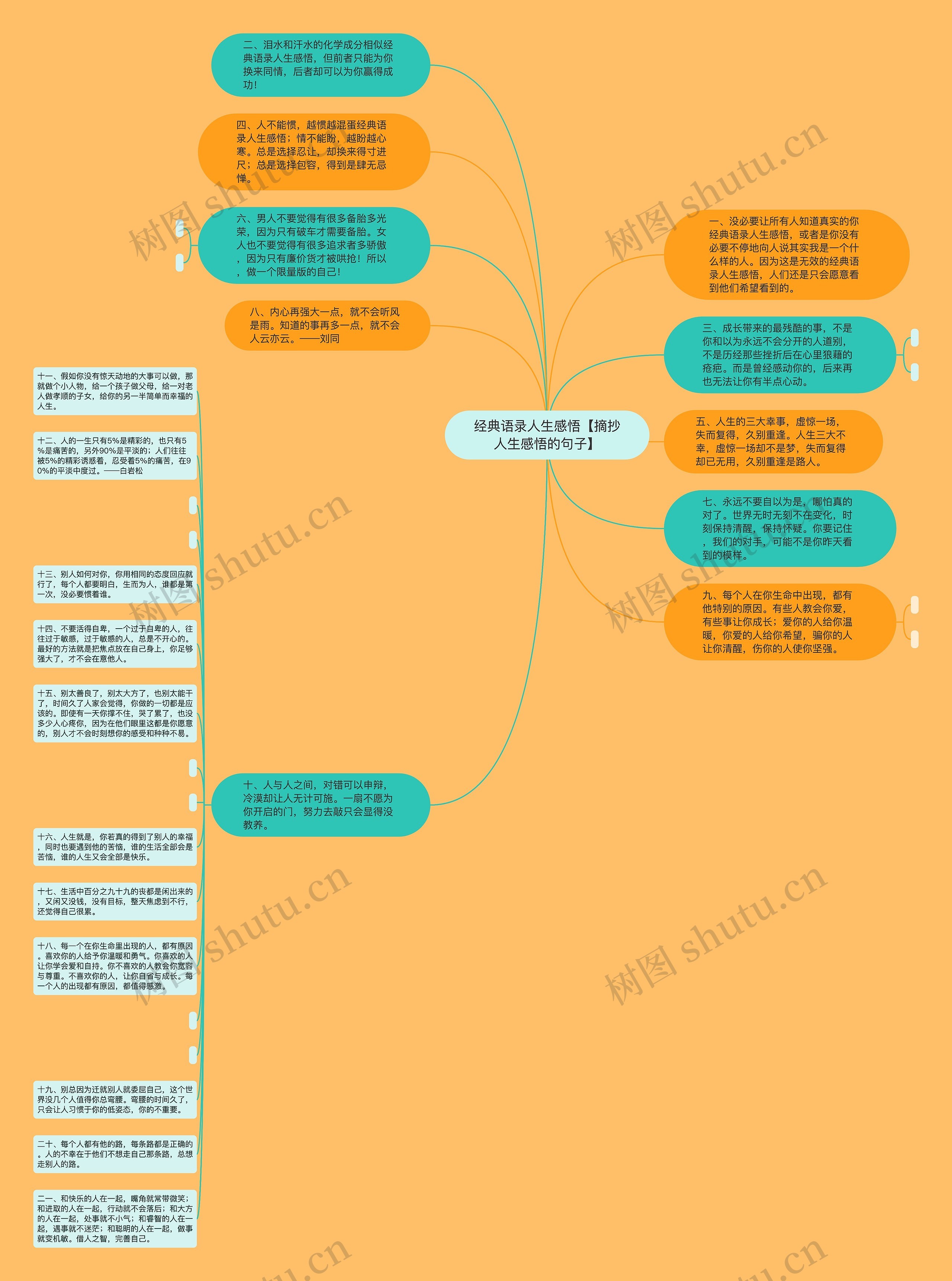 经典语录人生感悟【摘抄人生感悟的句子】思维导图