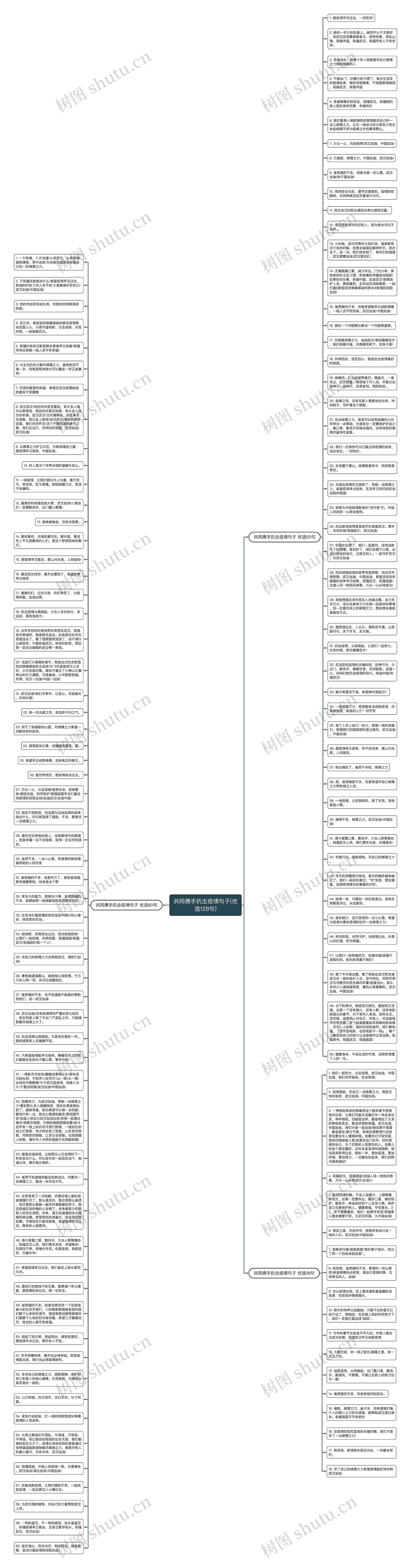 共同携手抗击疫情句子(优选128句)思维导图