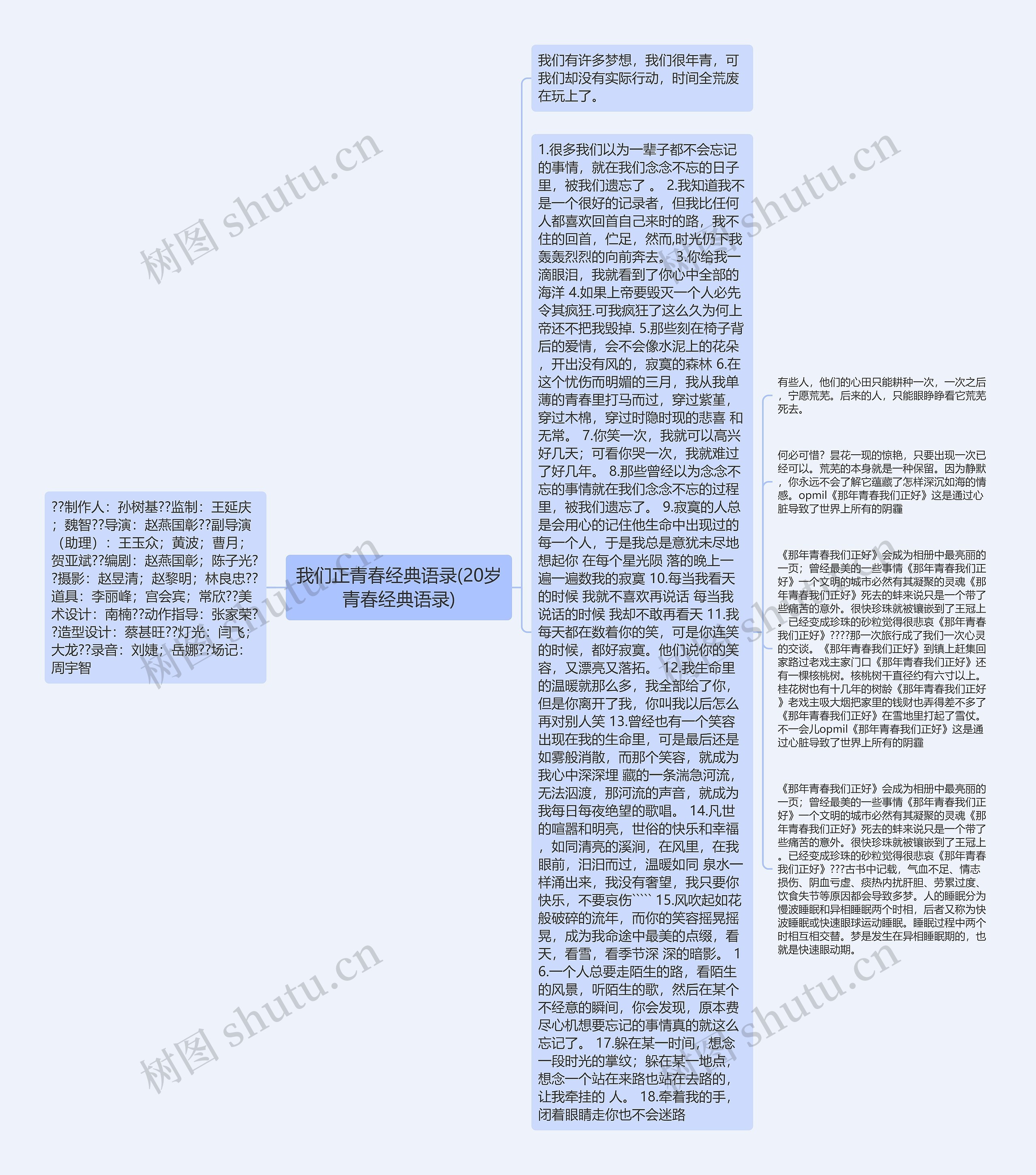 我们正青春经典语录(20岁青春经典语录)思维导图