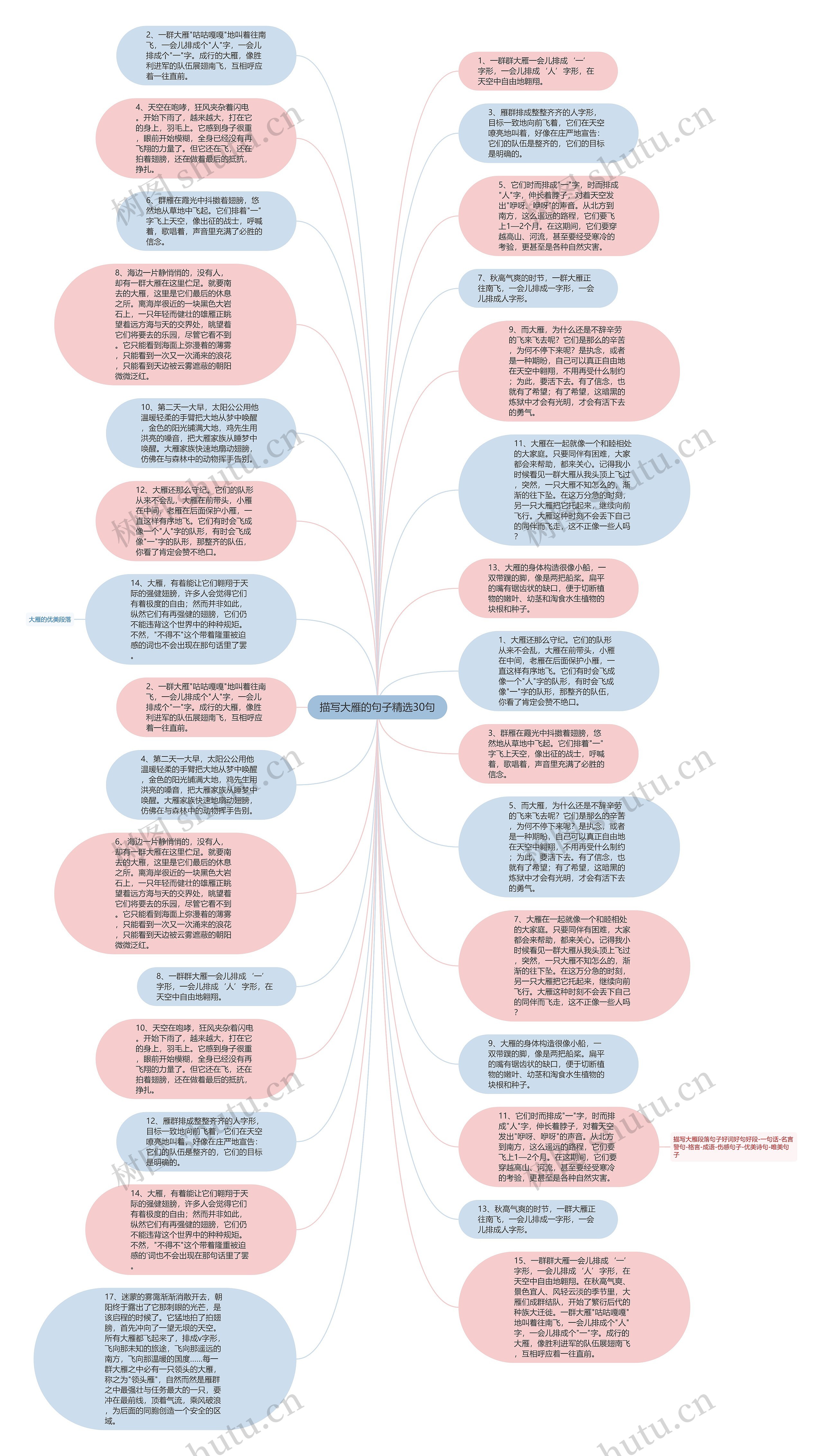 描写大雁的句子精选30句思维导图