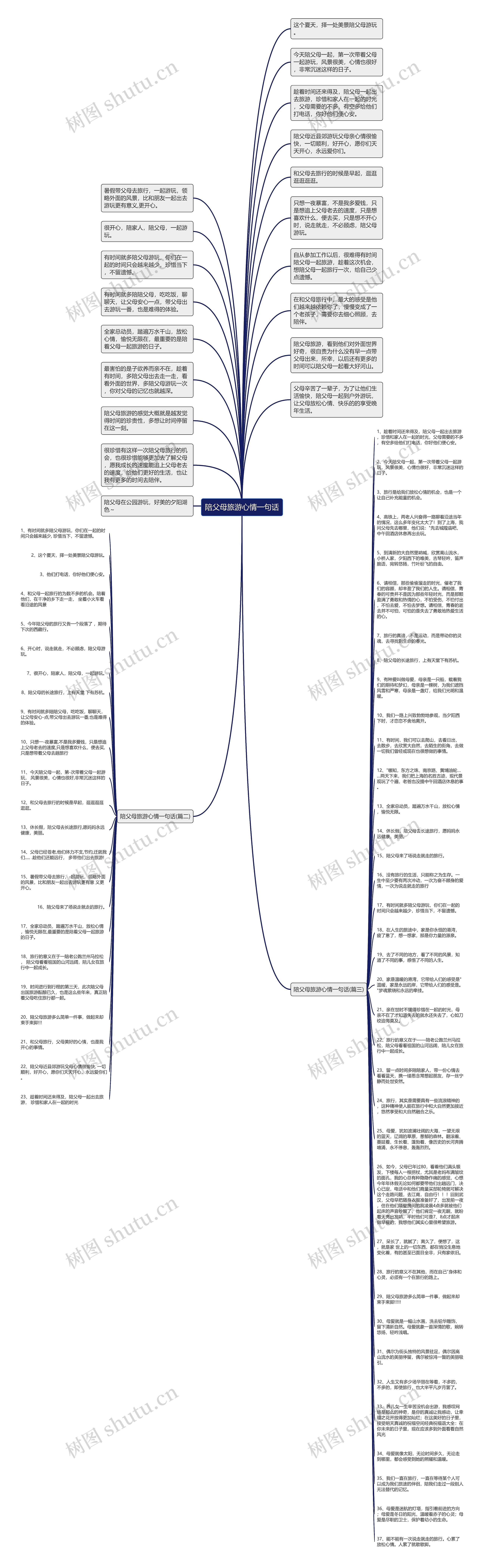 陪父母旅游心情一句话思维导图