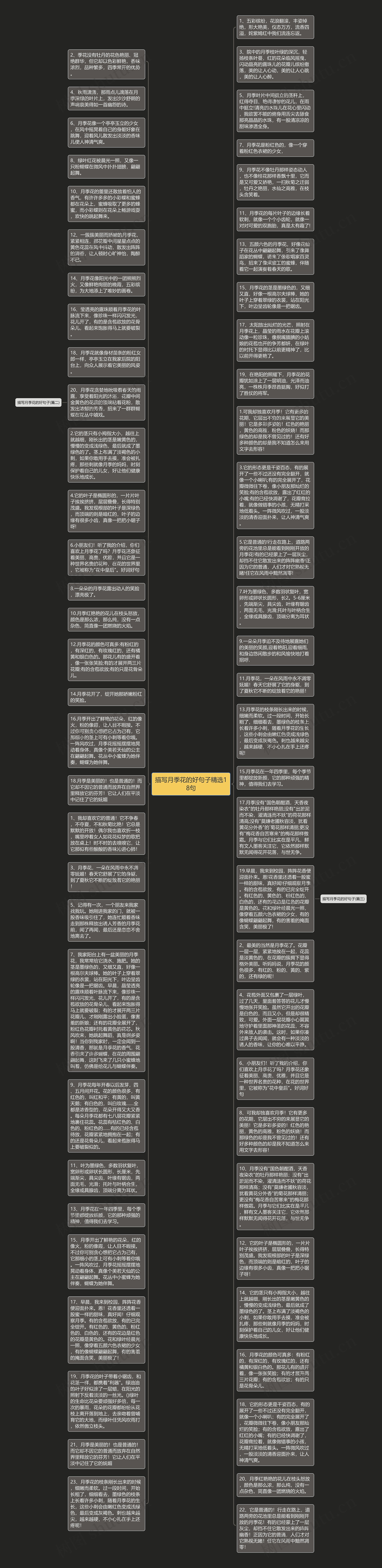 描写月季花的好句子精选18句思维导图