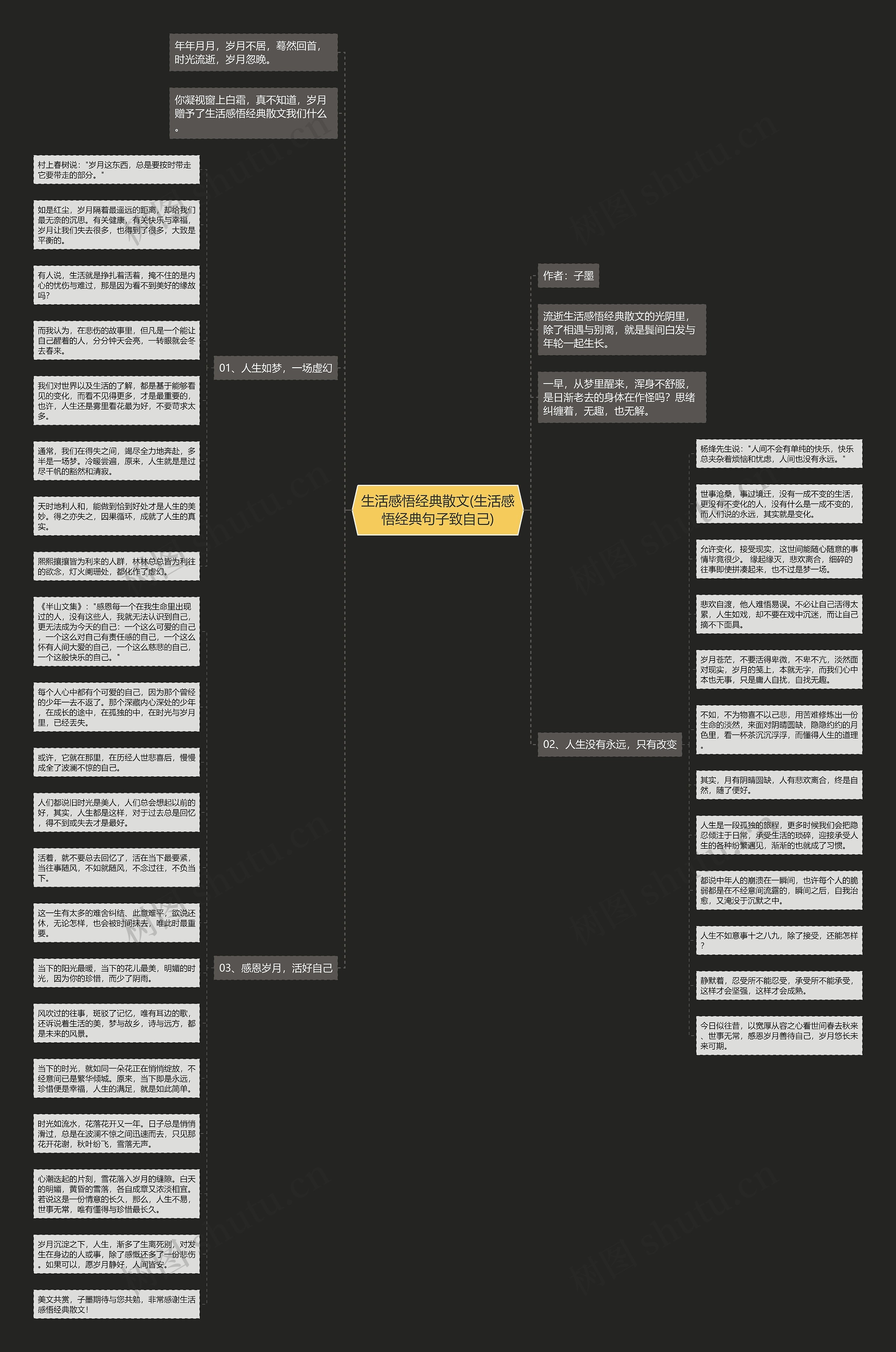 生活感悟经典散文(生活感悟经典句子致自己)思维导图