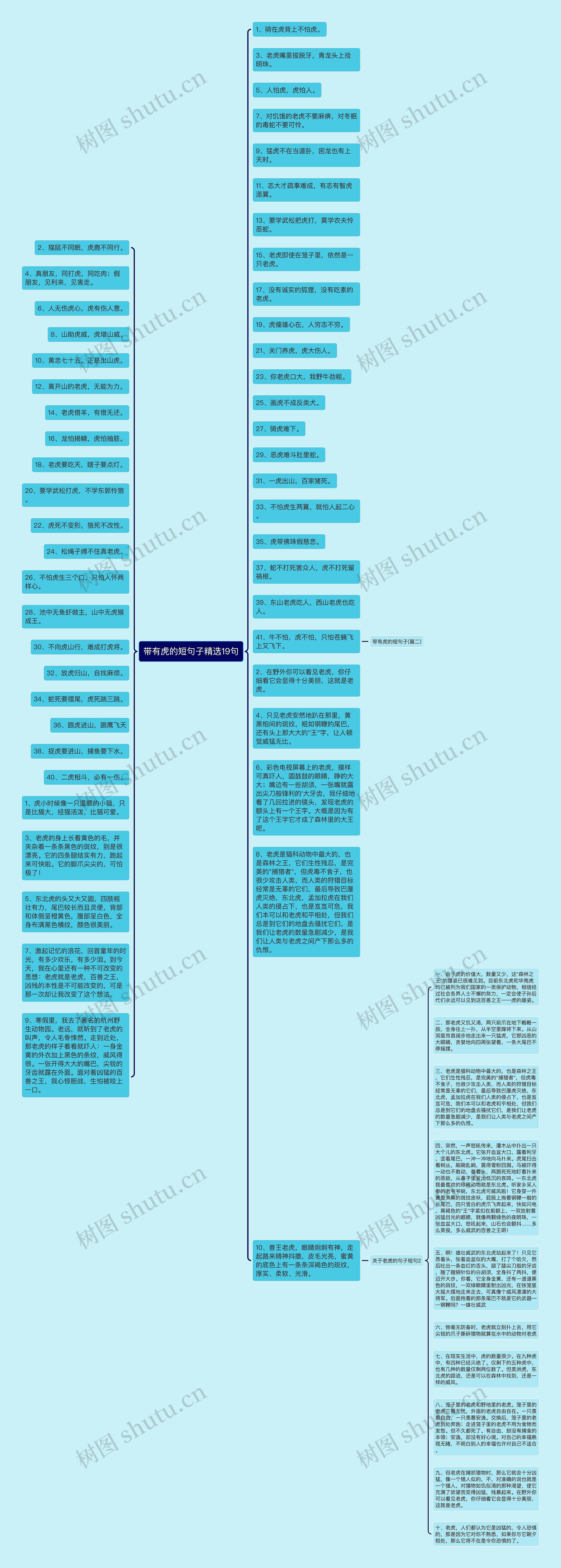 带有虎的短句子精选19句思维导图