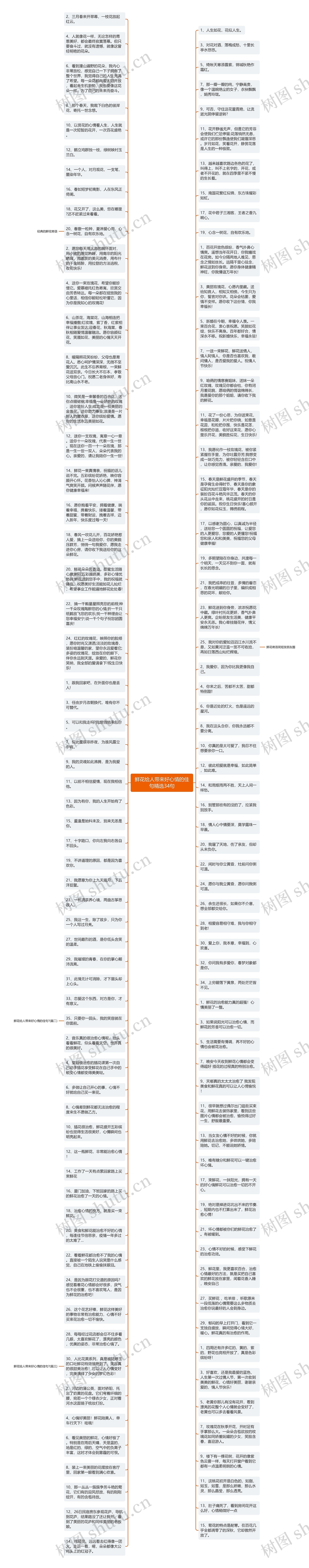 鲜花给人带来好心情的佳句精选34句思维导图