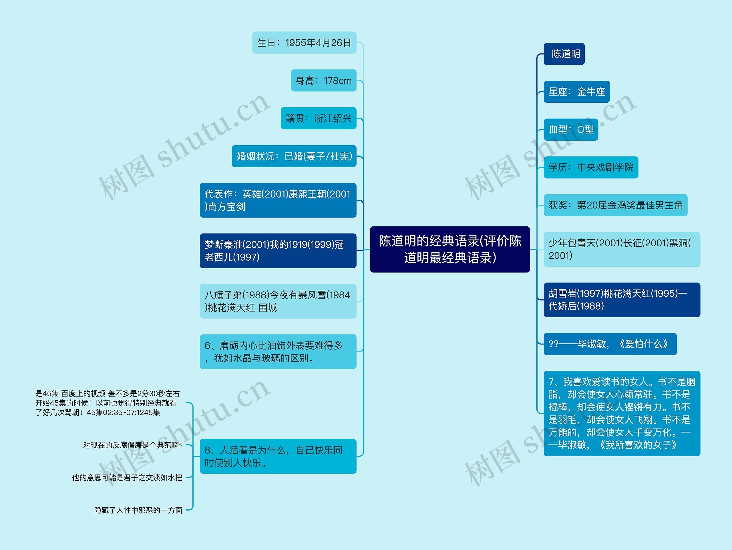 陈道明的经典语录(评价陈道明最经典语录)思维导图