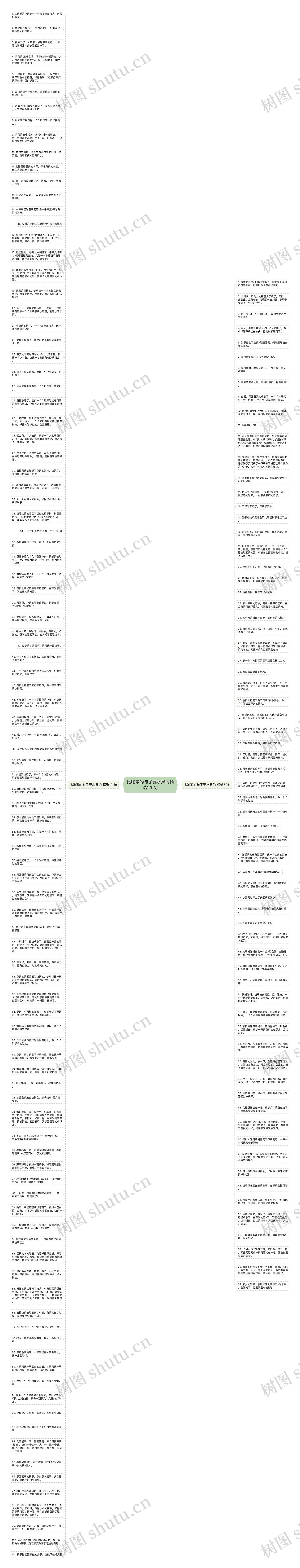 比喻家的句子要水果的精选170句思维导图