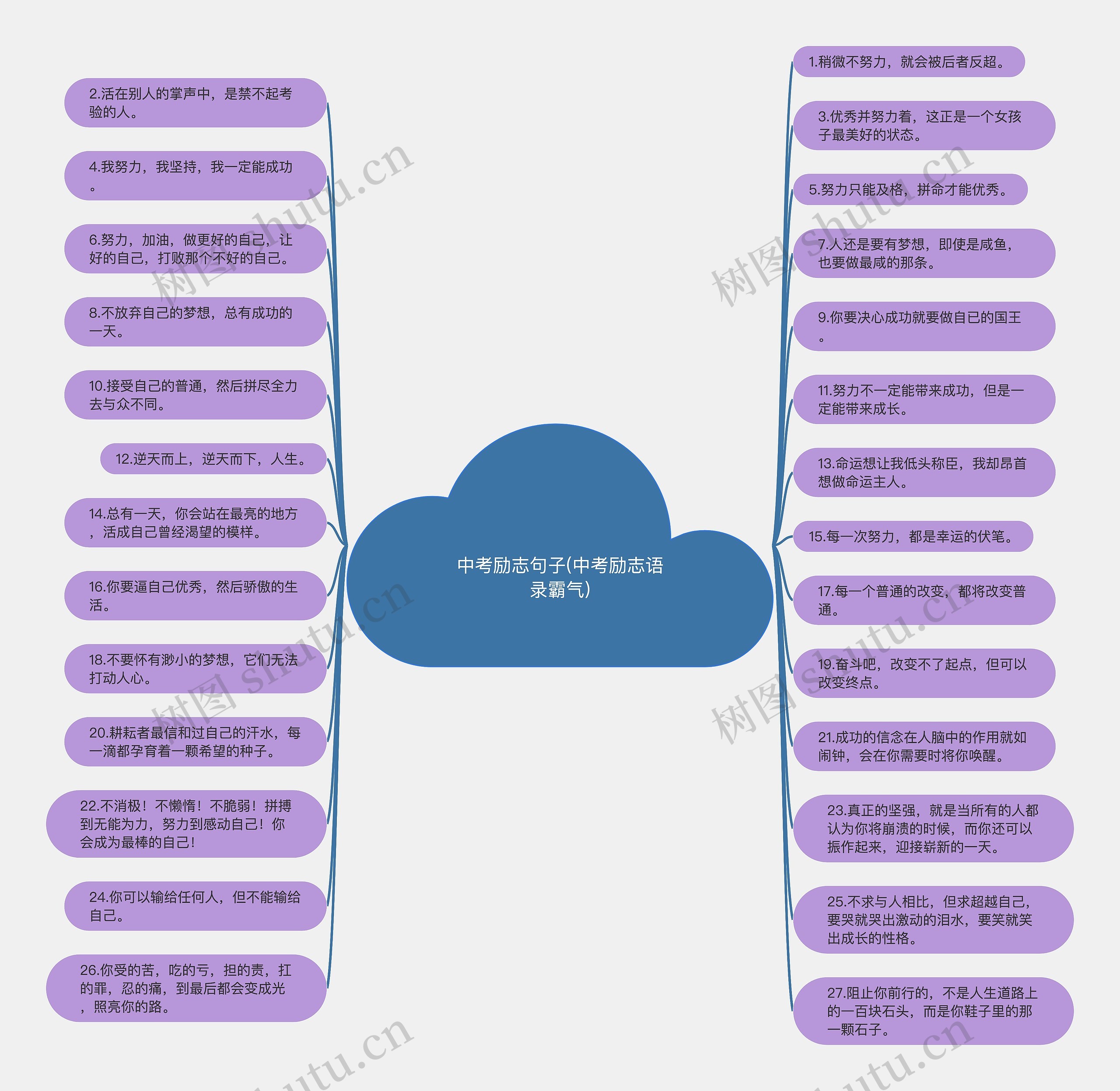 中考励志句子(中考励志语录霸气)思维导图