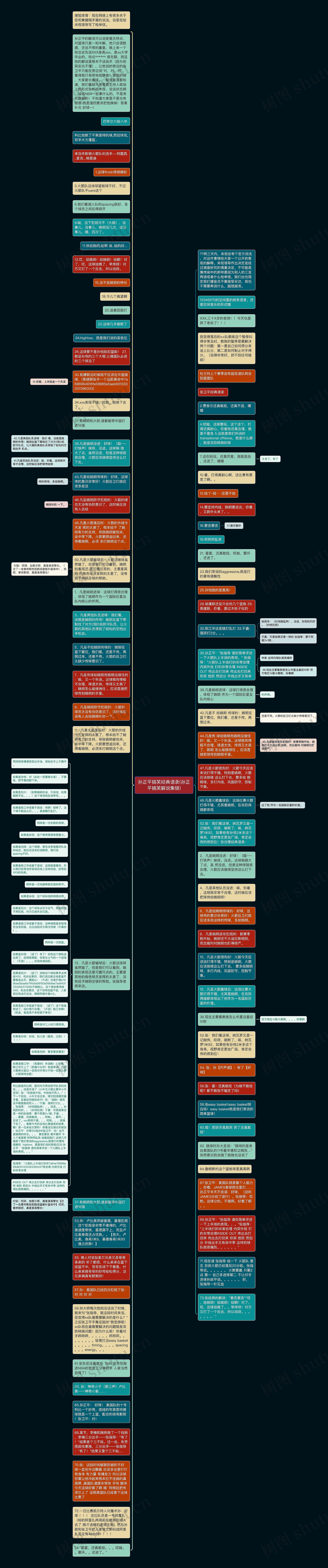 孙正平搞笑经典语录(孙正平搞笑解说集锦)思维导图