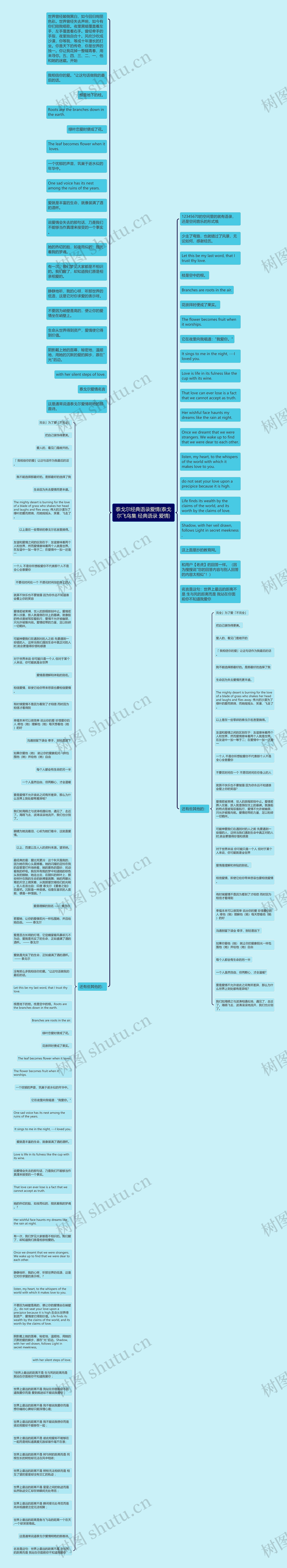 泰戈尔经典语录爱情(泰戈尔飞鸟集 经典语录 爱情)思维导图