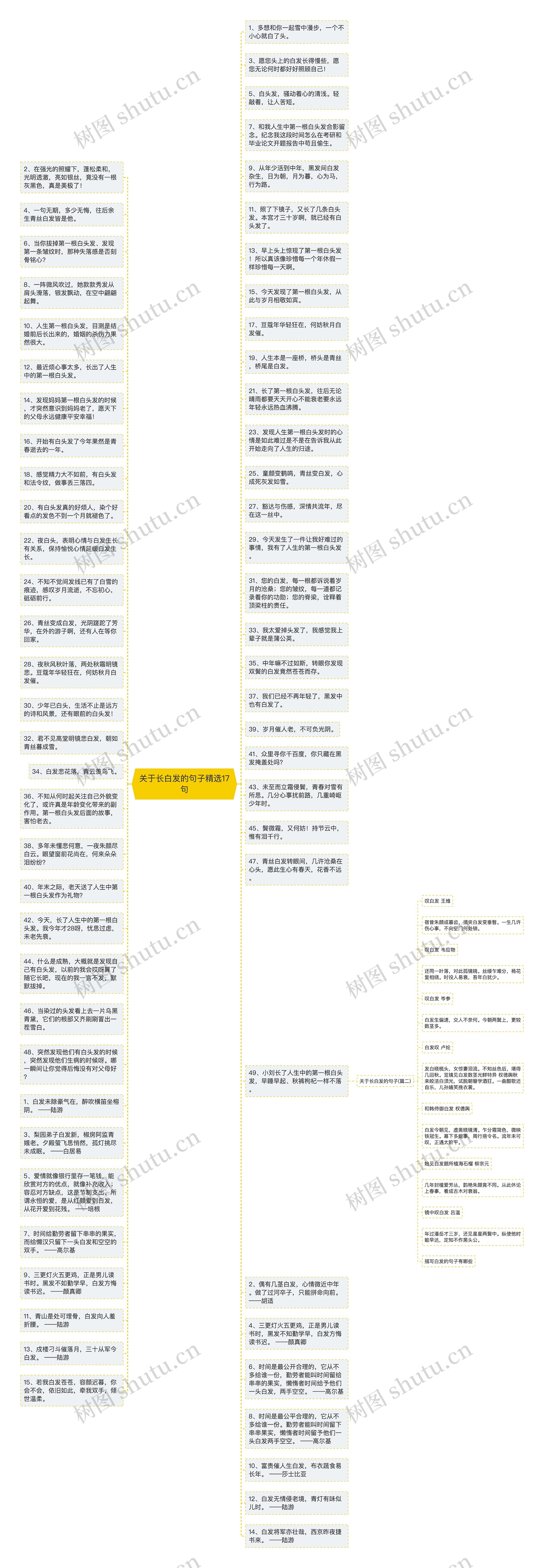 关于长白发的句子精选17句思维导图