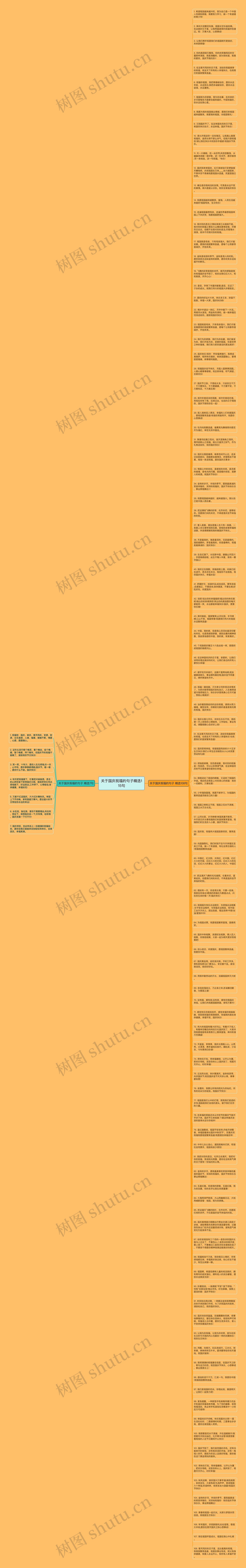 关于国庆祝福的句子精选115句思维导图