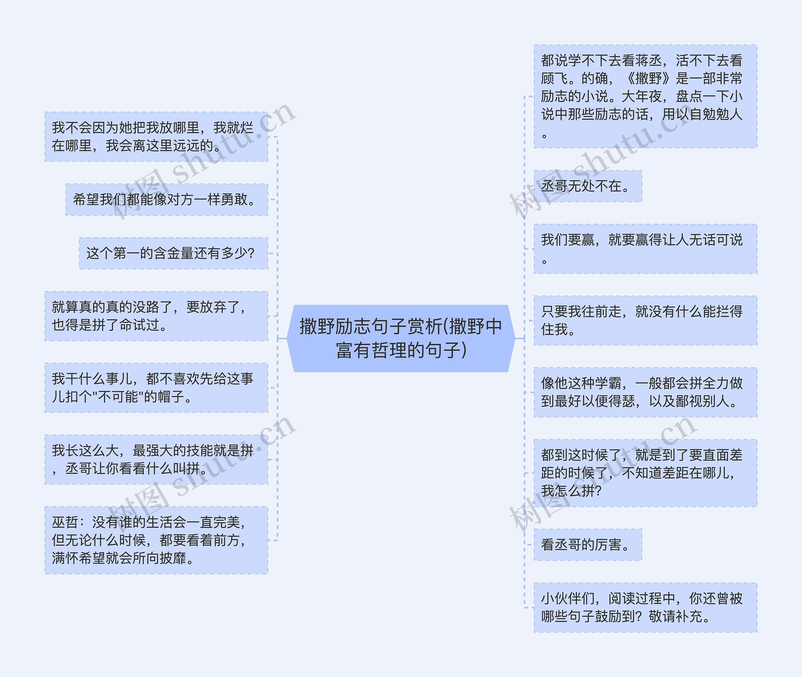 撒野励志句子赏析(撒野中富有哲理的句子)思维导图